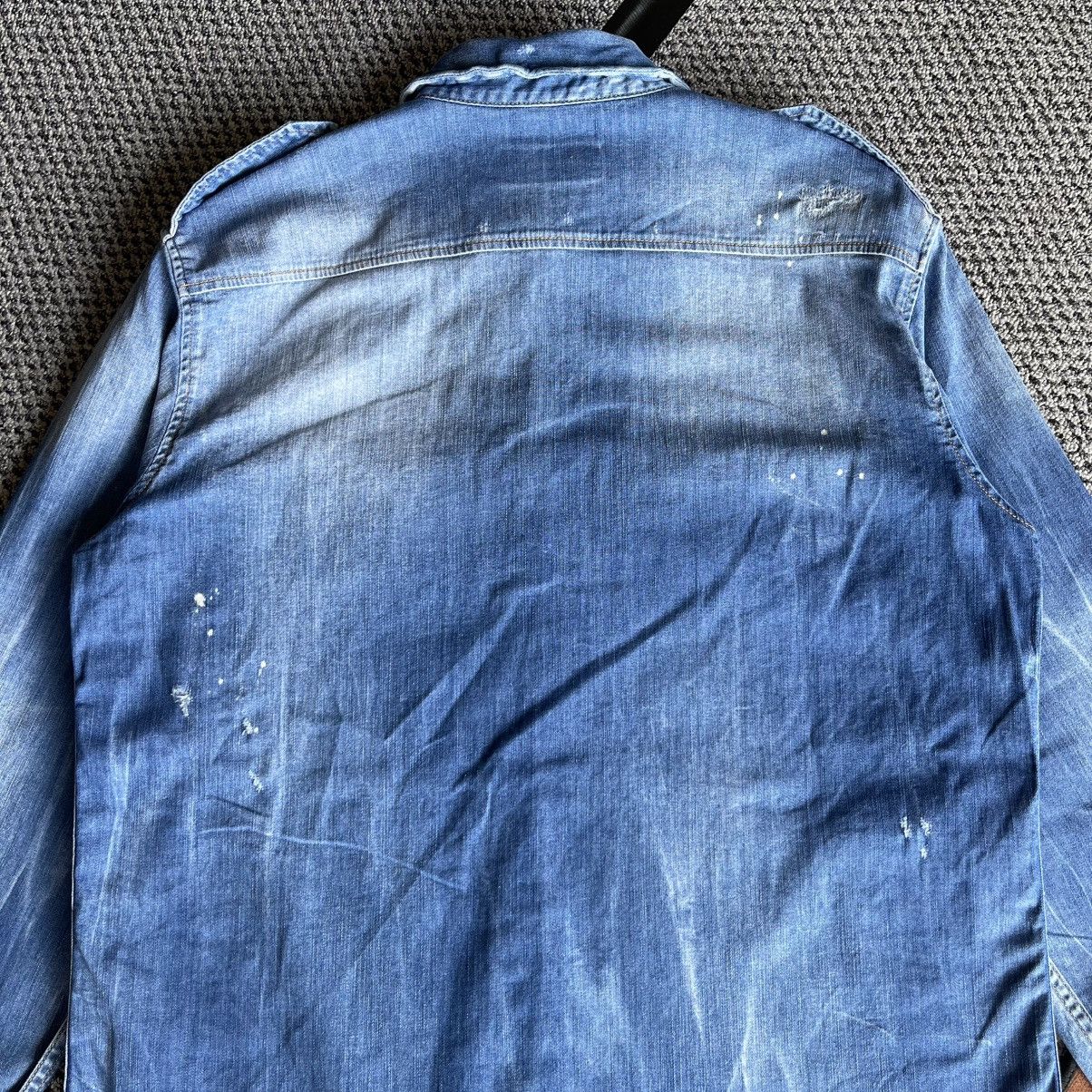 Dsquared2 Dsquared2 Distressed Effect Denim Shirt Size US L / EU 52-54 / 3 - 18 Thumbnail