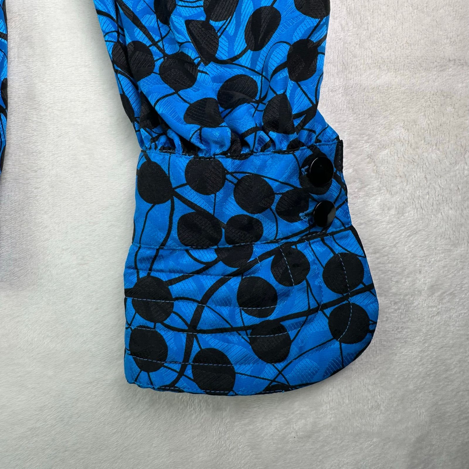 Adrianna Papell VTG Adrianna Papell Silk ButtonUp Blouse Polka Dot Blue Sz 8 Size M / US 6-8 / IT 42-44 - 12 Thumbnail