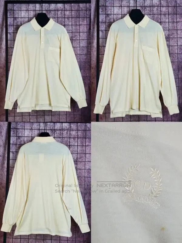 Dior Dior Spring/Fall Yellow Wool Embroidered Polo Shirt . Size US L / EU 52-54 / 3 - 1 Thumbnail