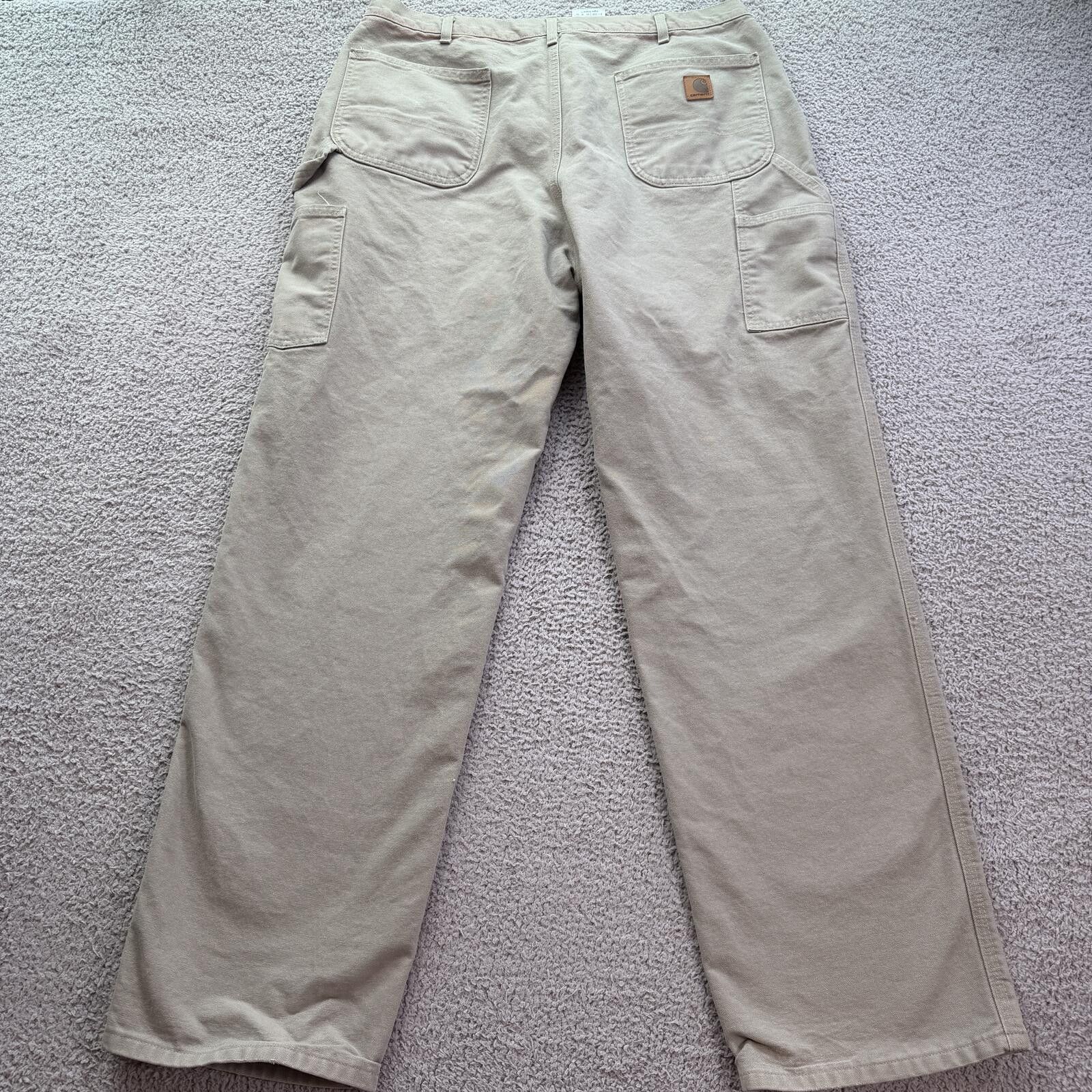 Carhartt Carhartt B17 Original Dungaree Fit Work Pants Khaki 30x34 Size US 30 / EU 46 - 2 Thumbnail