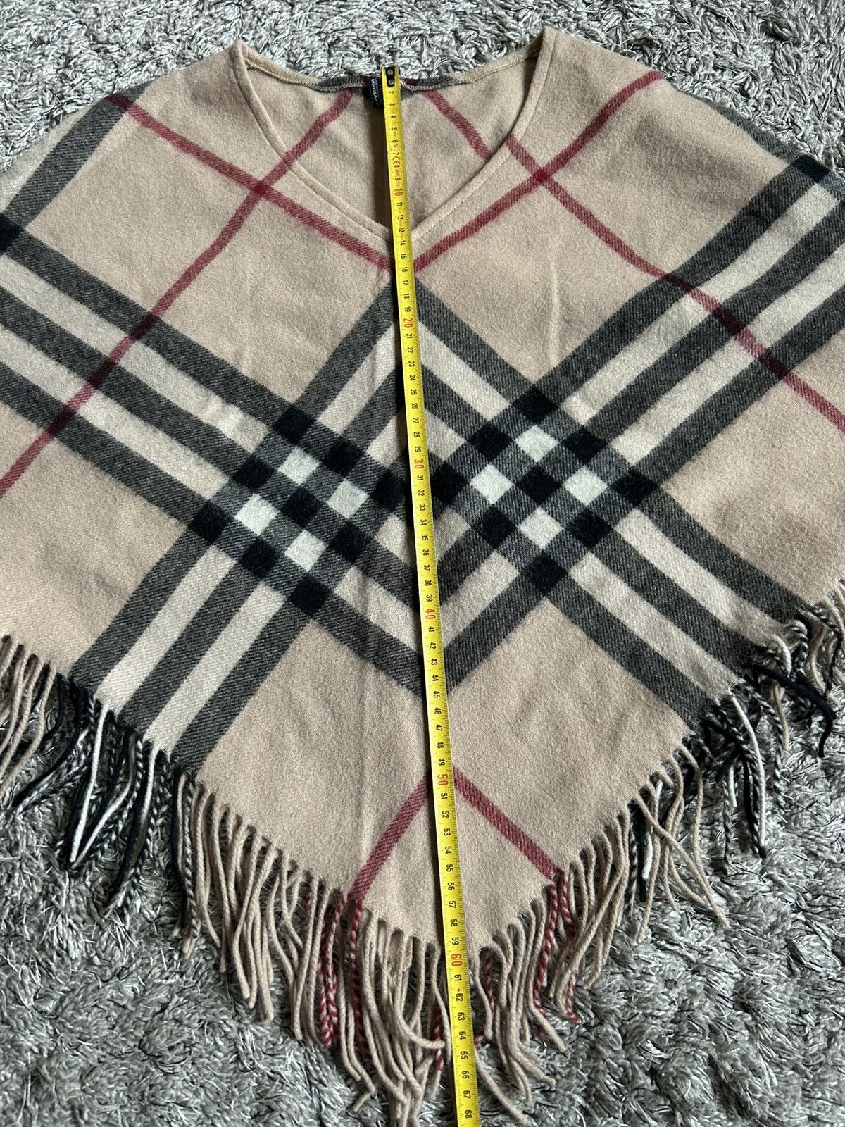 Burberry Burberry London Cape poncho beige plaid print vintage lamb Size ONE SIZE - 7 Thumbnail