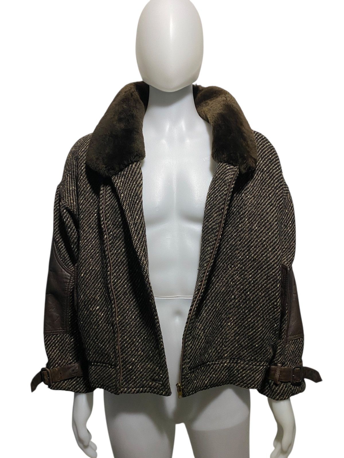 Vintage Vintage Rodex of London wool leather hybrid biker jacket Size US L / EU 52-54 / 3 - 2 Thumbnail