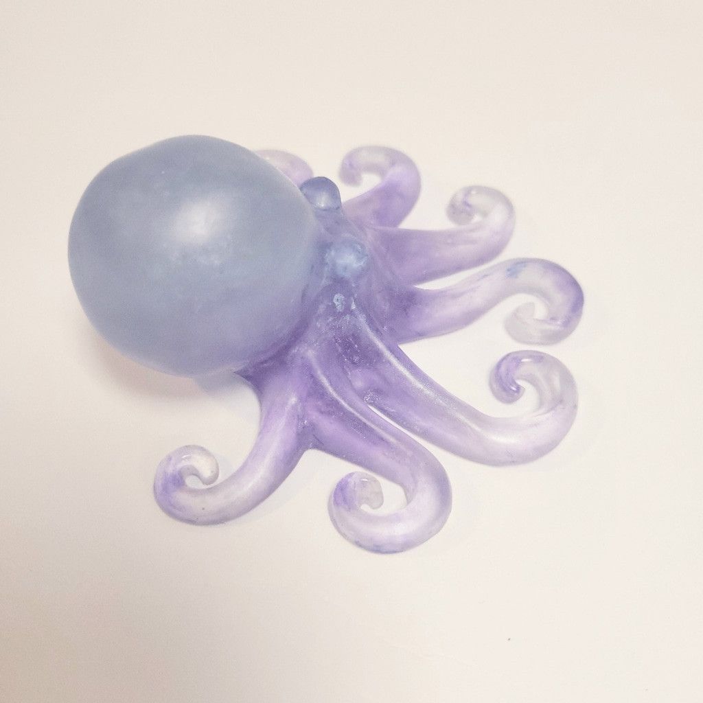 Handmade Blue and Purple 5" Resin Octopus Figurine Size ONE SIZE - 4 Thumbnail