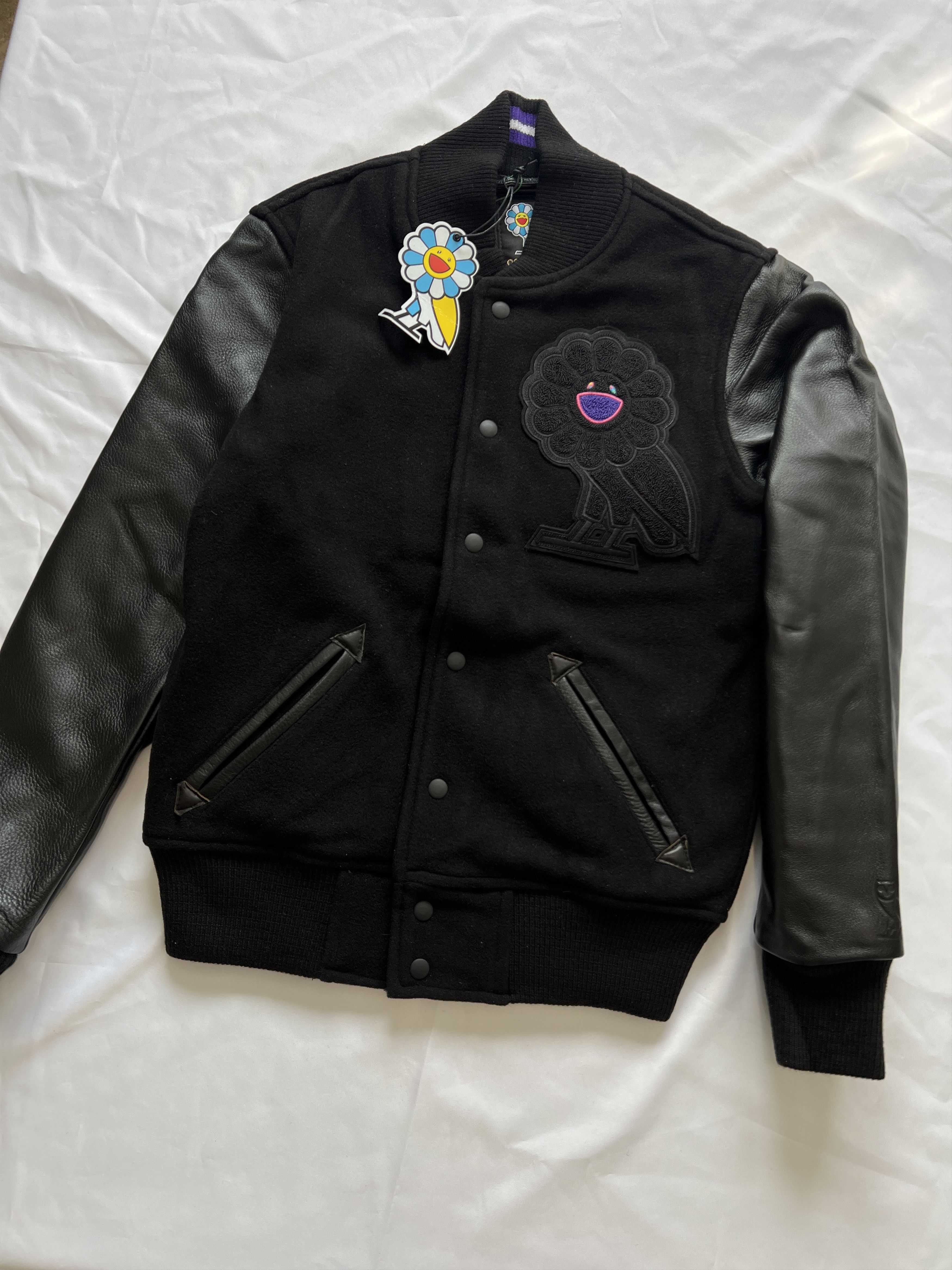 Drake OVO X Murakami Leather Varsity Jacket 2018 OG Flower Owl Size US S / EU 44-46 / 1 - 2 Thumbnail