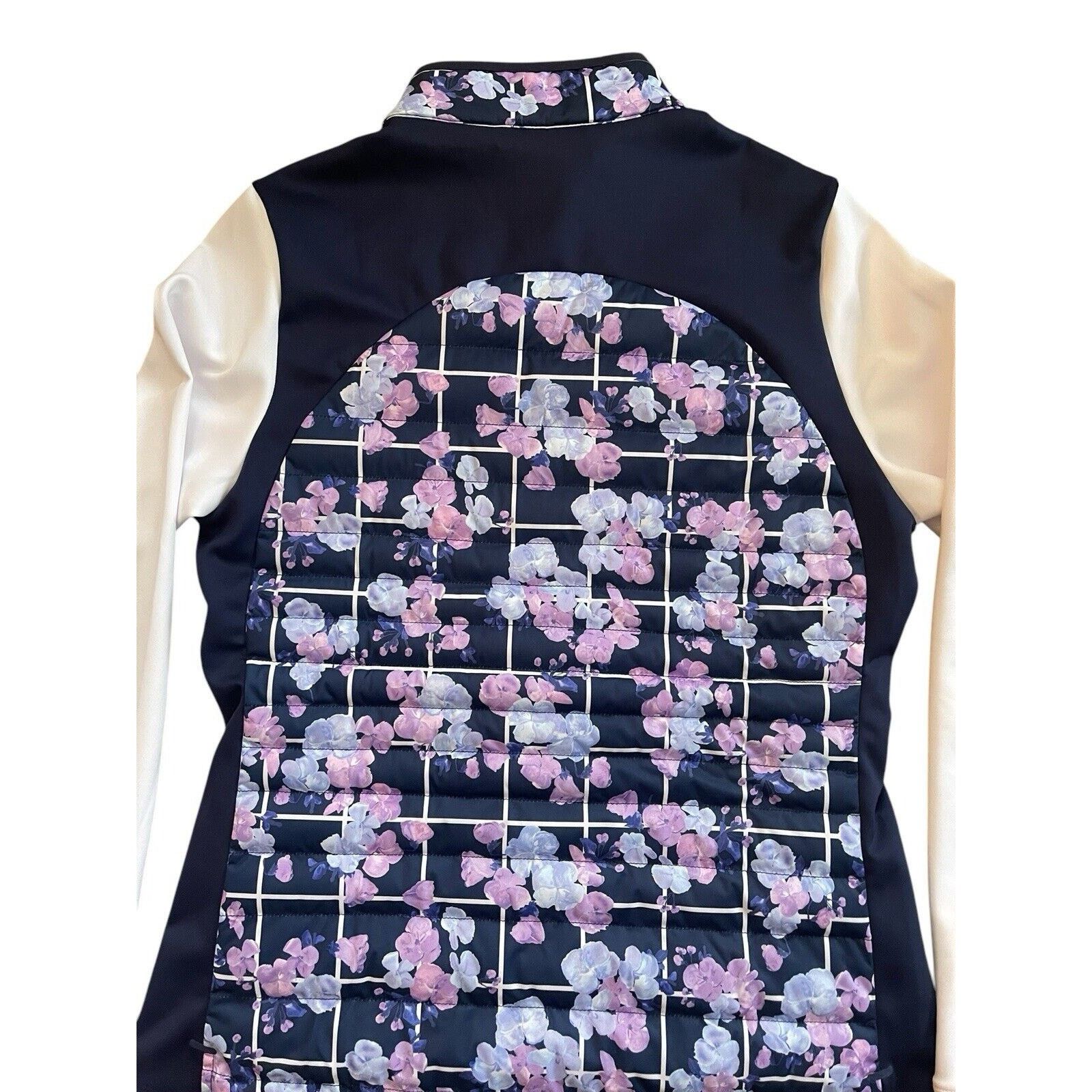 Peter Millar PETER MILLAR Women’s Navy Floral Hybrid Golf Jacket Medium Size M / US 6-8 / IT 42-44 - 5 Thumbnail