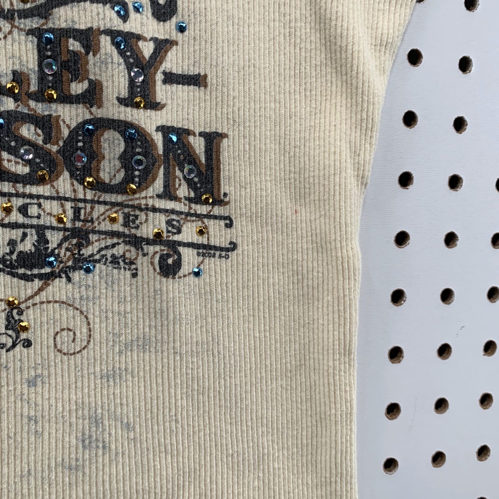 Harley Davidson Harley-Davidson Women's Tank Top XL Vintage Blue Beige Sleeveless Motorcycle Shirt Size L / US 10 / IT 46 - 7 Thumbnail