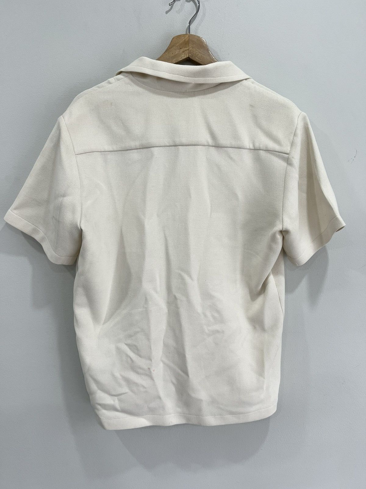 Sandro Sandro Paris Short Sleeve Cream Button Shirt camp collar Size US M / EU 48-50 / 2 - 2 Thumbnail