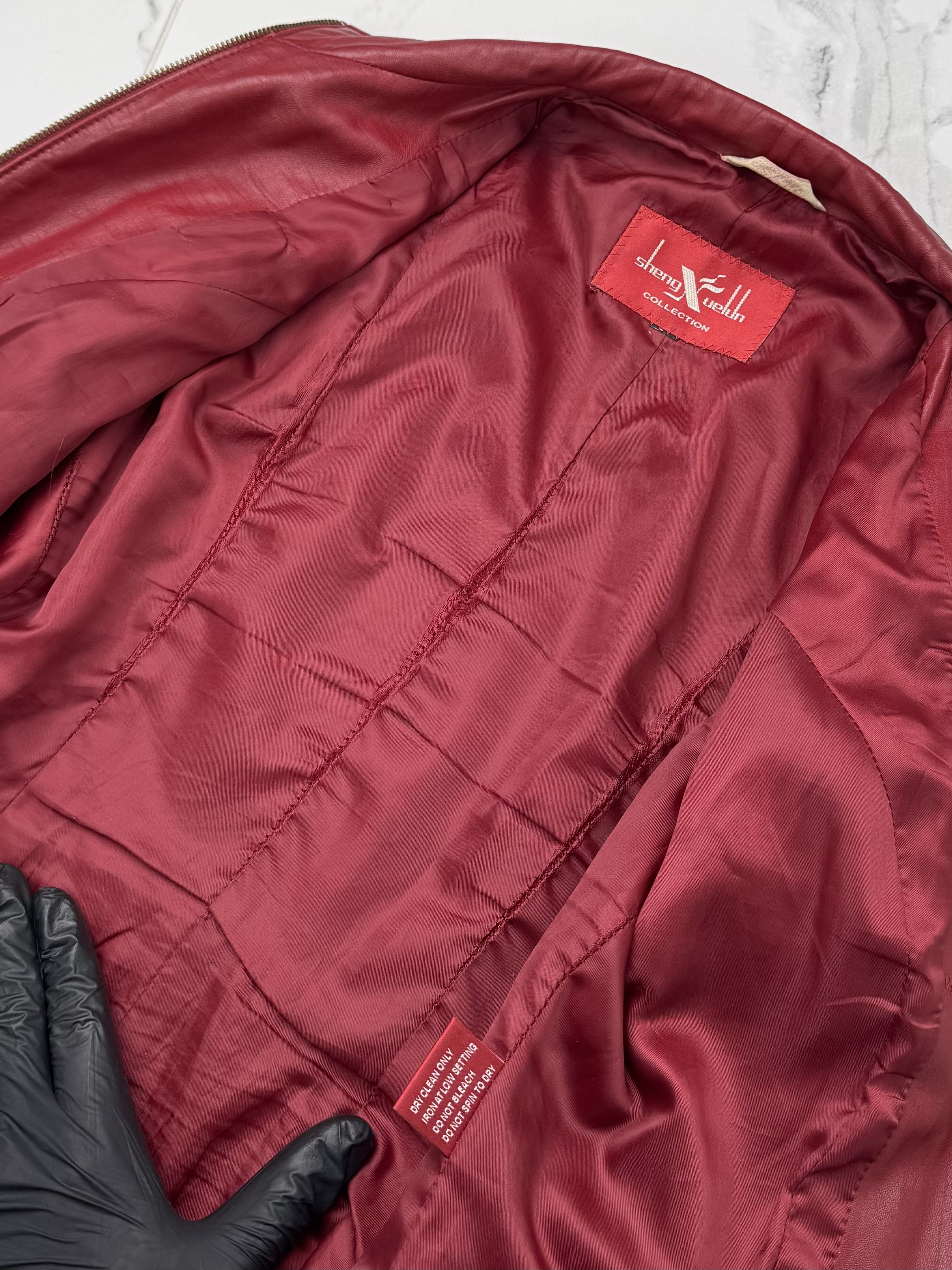 Vintage Women Red Leather Jacket Y2K Vintage Fitted Zip Up Style Size S / US 4 / IT 40 - 11 Thumbnail