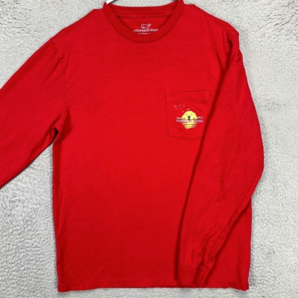 Vineyard Vines Vineyard Vines Pullover Sweatshirt Mens Small Red Graphic Print Crewneck Pocket Size US S / EU 44-46 / 1 - 2 Thumbnail