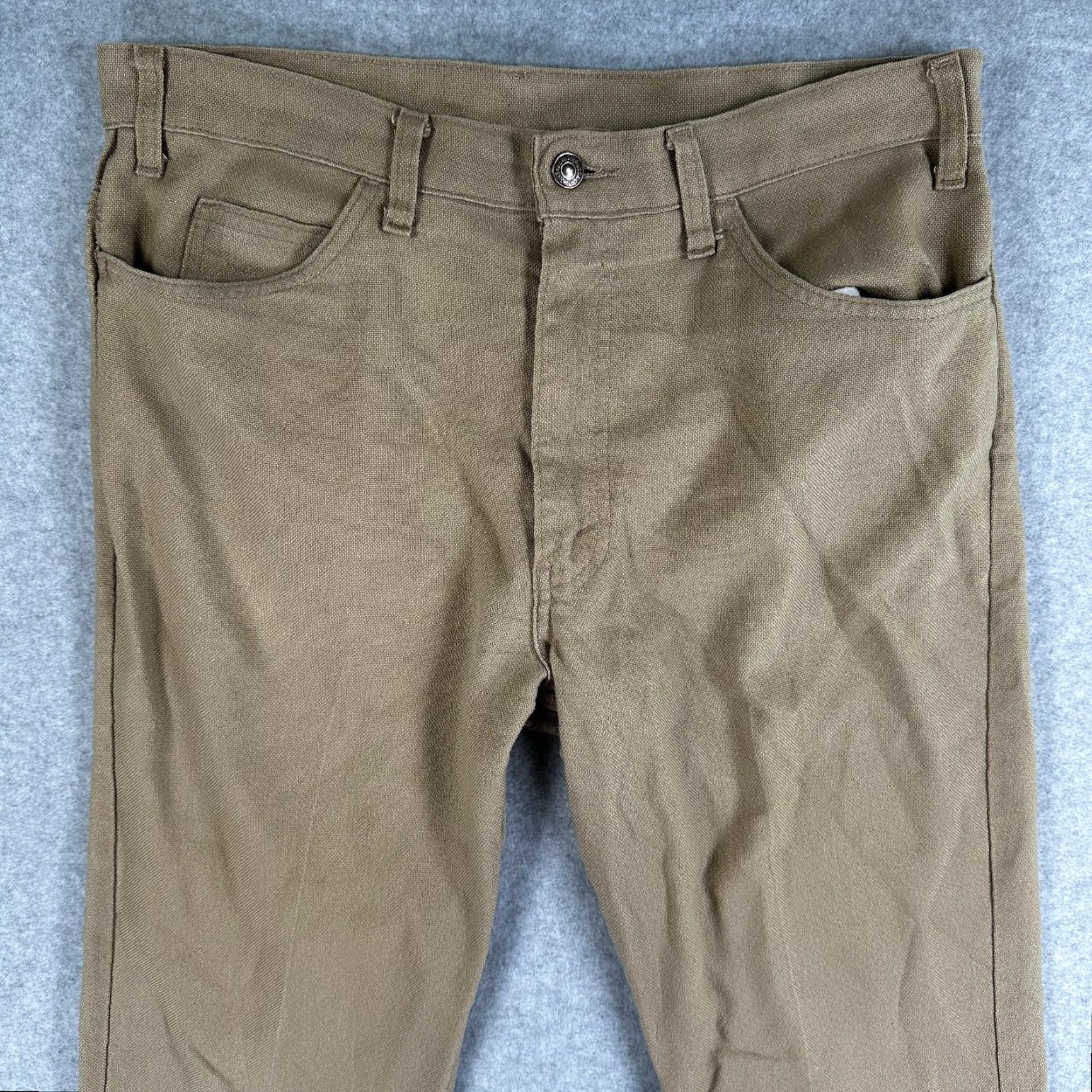 Levi's VINTAGE Levi's Sta-Prest Pants Mens 34x30 Brown Bootcut Canvas USA Workwear Size US 34 / EU 50 - 2 Thumbnail