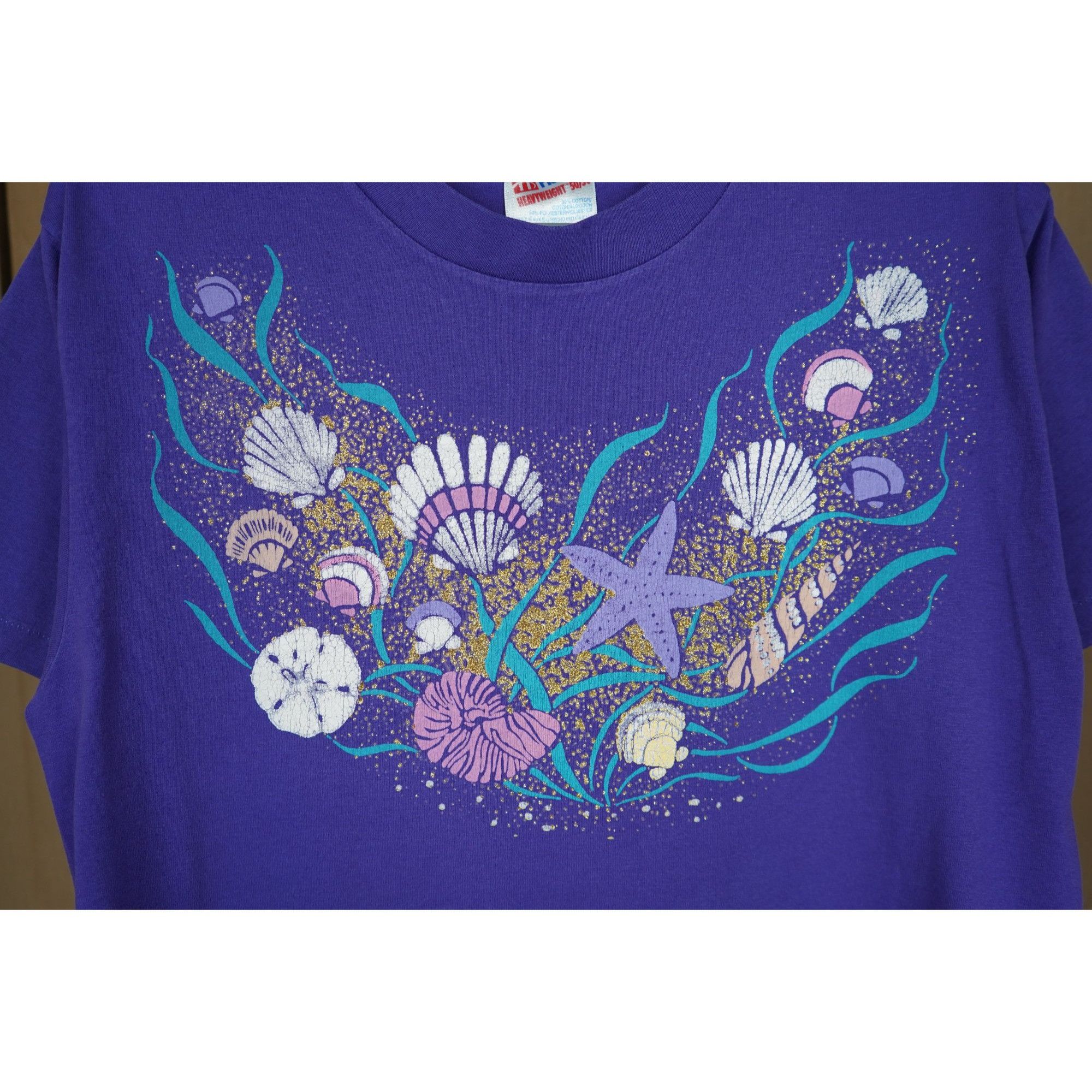 Vintage 90s Seashells & Starfish Graphic Art Beach Tee M Size US M / EU 48-50 / 2 - 3 Thumbnail