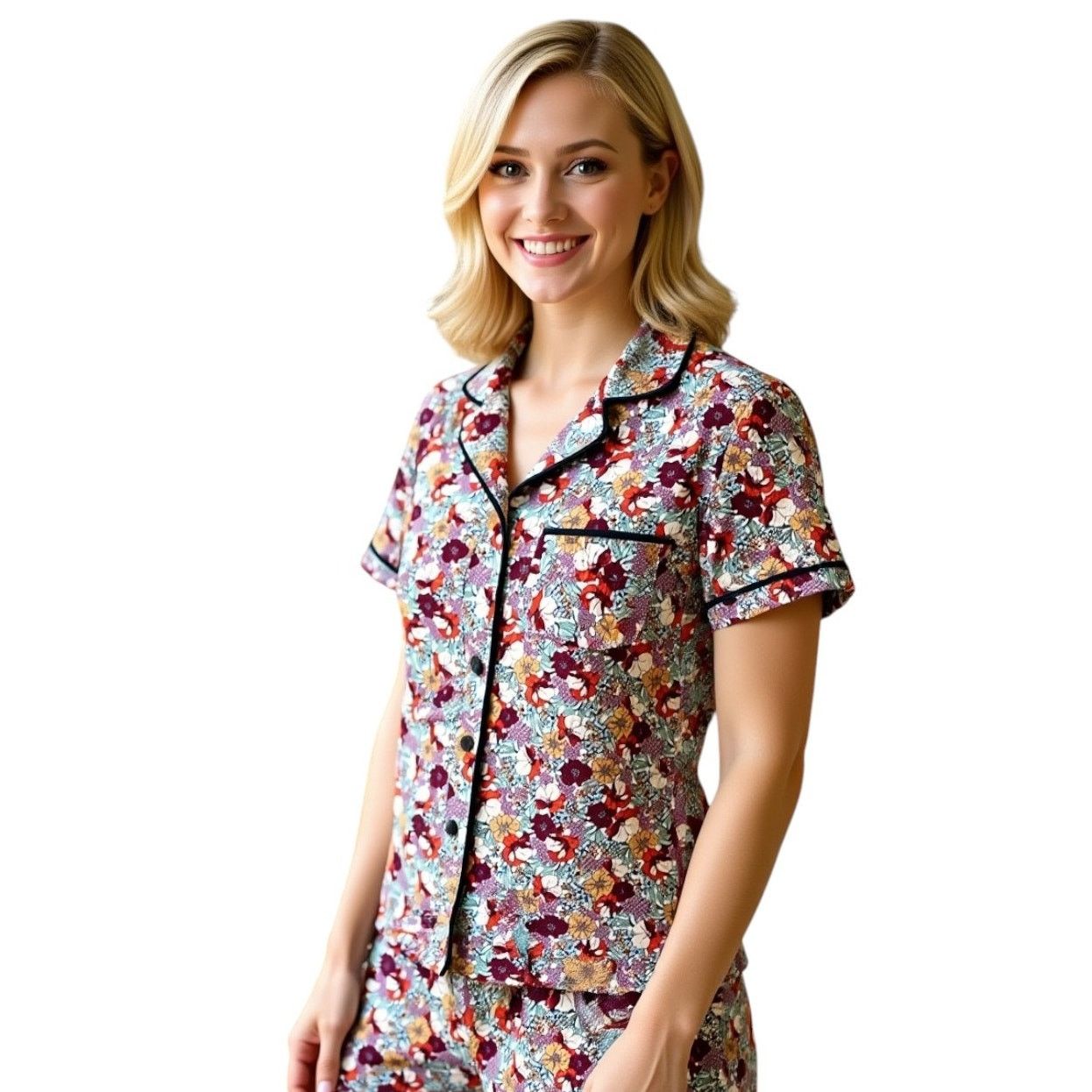 Jockey Lot 3 Jockey Multicolor Floral Soft Touch Luxe Pajama Top, L Size ONE SIZE - 1 Thumbnail
