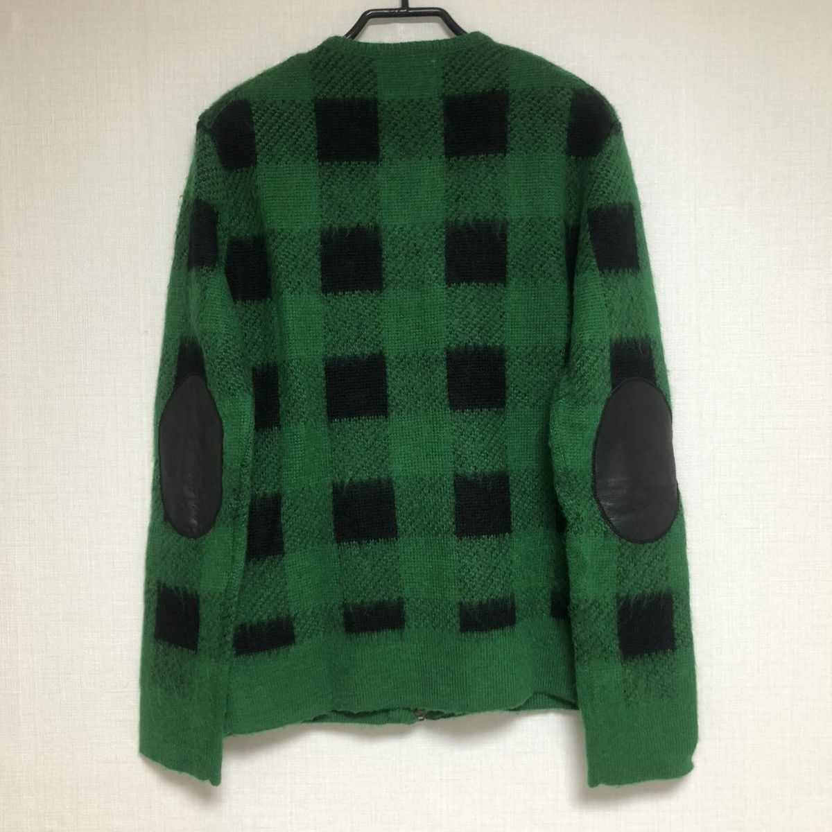 Number (N)ine 08AW CACTUS LEATHER ELBOW PATCH BRUSHED MOHAIR CARDIGAN Size US M / EU 48-50 / 2 - 4 Thumbnail