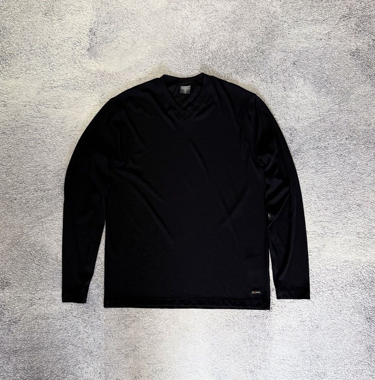 Carlo Colucci Carlo Colucci Slim Fit Long Sleeve V Neck Shirt Black L Men Size US L / EU 52-54 / 3 - 1 Thumbnail