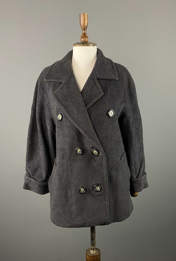 image of Avant Garde Max Mara Breasted Coat in Grey, Women's (Size Medium)