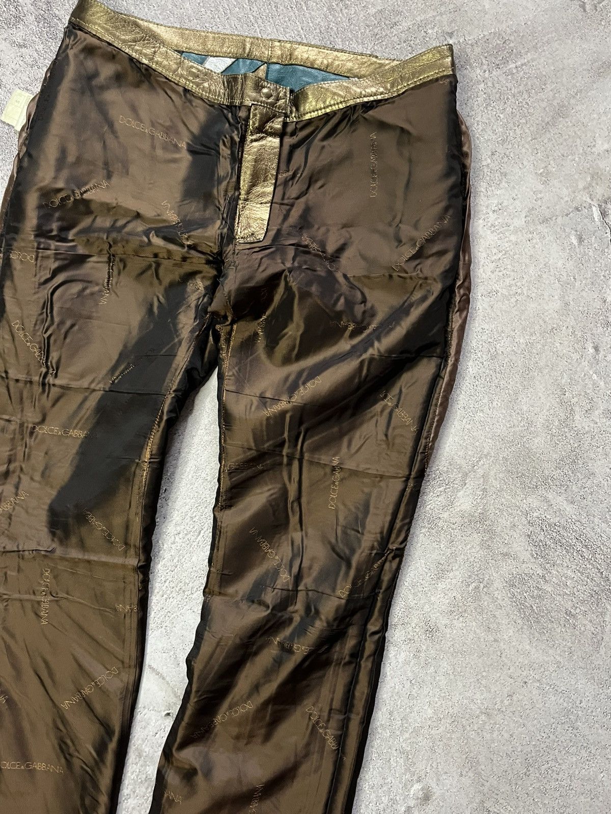 Dolce & Gabbana D&G GRAIL Vogue 2002 Metallic Leather Pants IT40 PATCHWORK Size 27" / US 4 / IT 40 - 16 Thumbnail