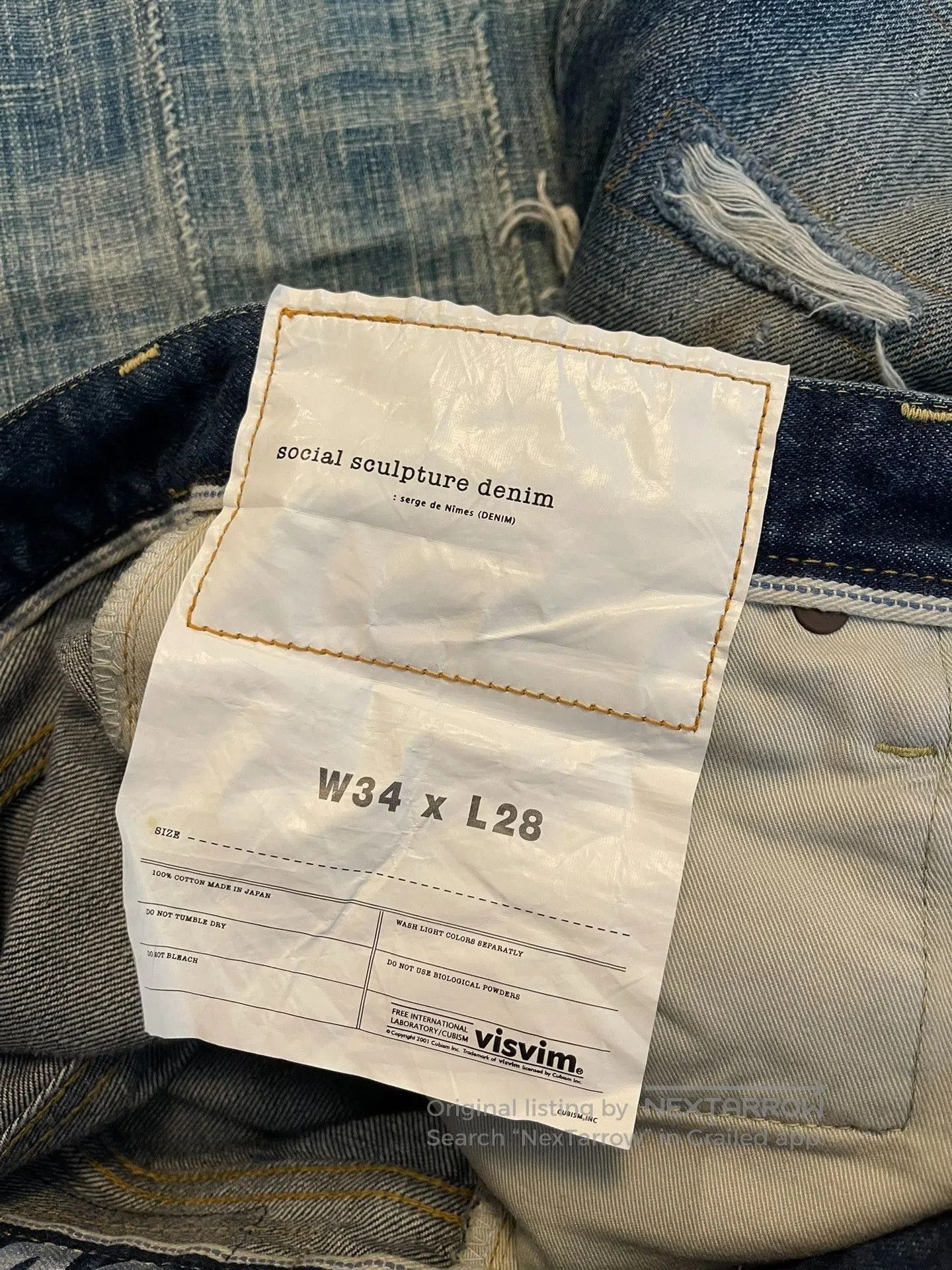 Visvim VISVIM 19AW Distressed Blue Jeans. Size US 34 / EU 50 - 3 Thumbnail