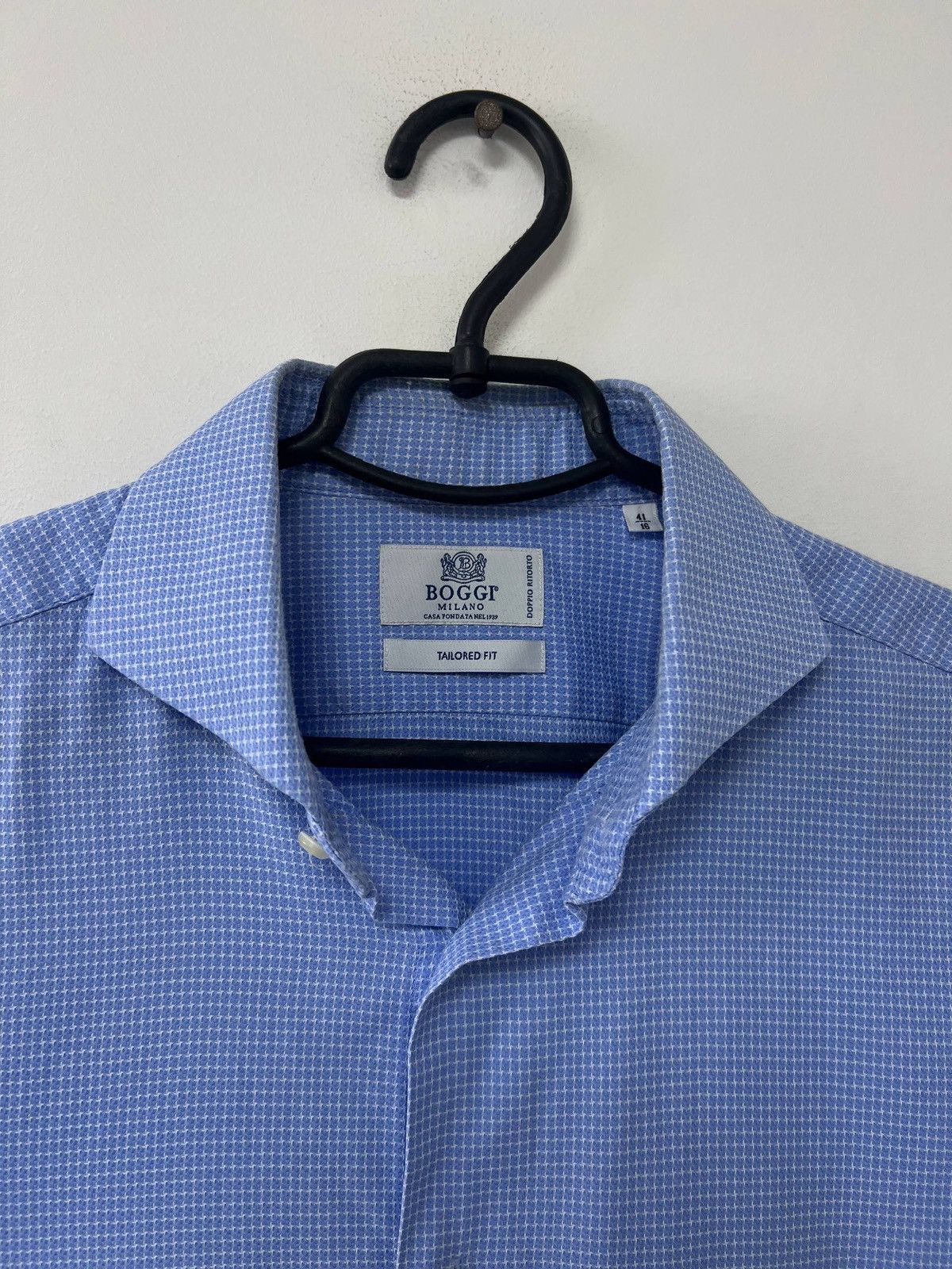 Boggi Authentic Boggi Milano Tailored Fit Button Shirt Blue 41/16 Size US XS / EU 42 / 0 - 11 Thumbnail