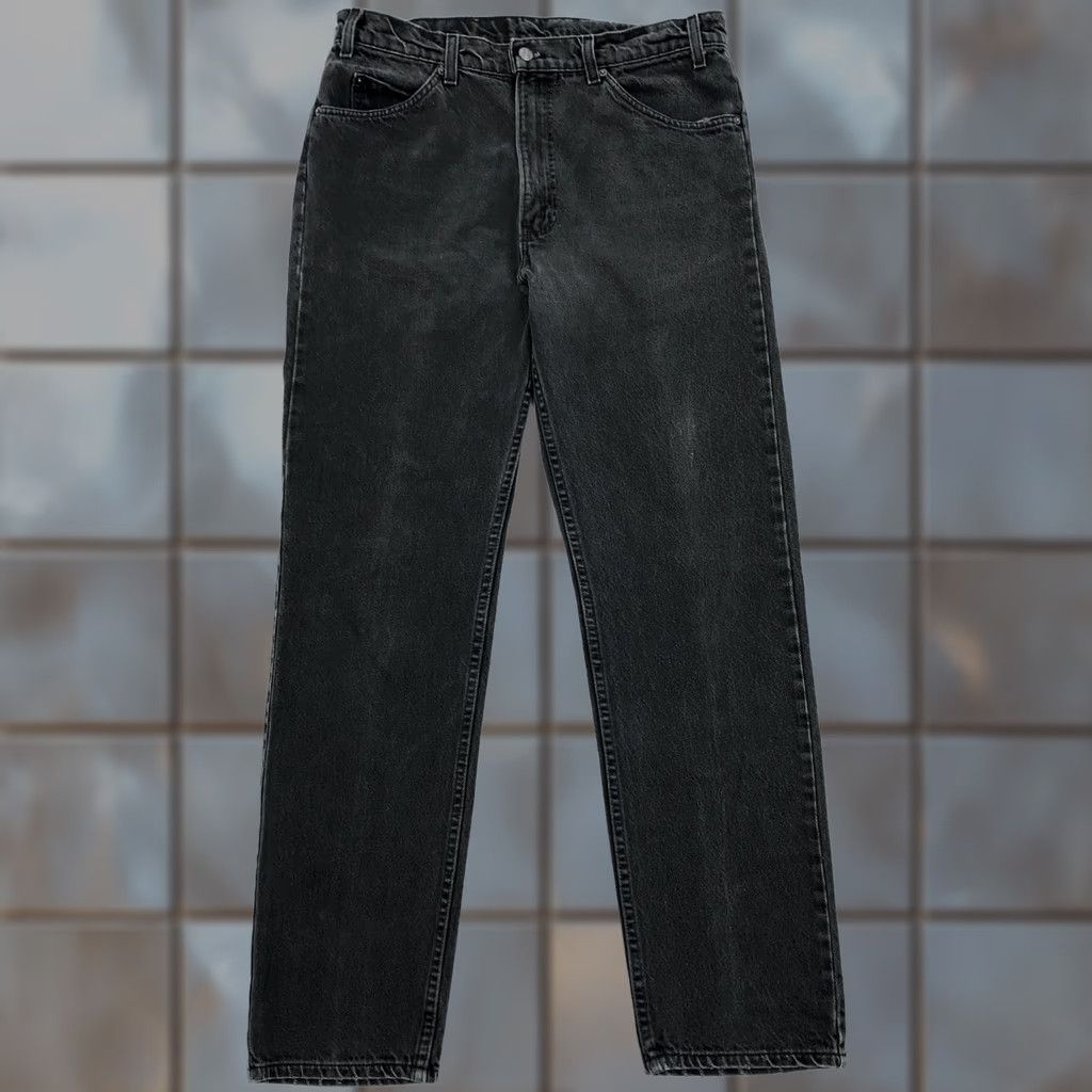 Levi's VINTAGE Levi's 505 Jeans Men 34x32 Black Denim 80s USA Made Regular Straight 5-Pocket Classic Retro Mens Size US 36 / EU 52 - 1 Thumbnail