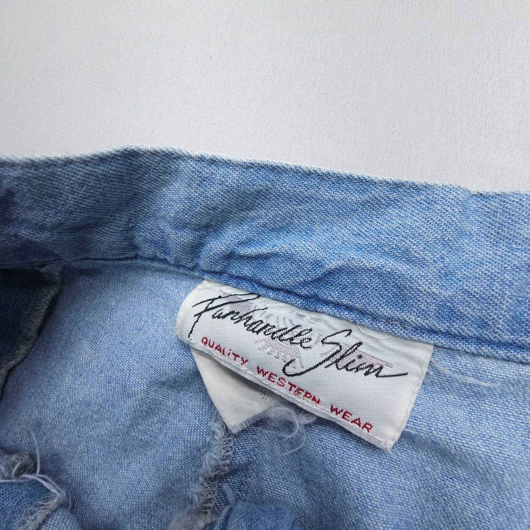 Vintage VINTAGE Panhandle Slim Denim Skirt Adult Size 7 Blue Lace A-Line 90s Southwestern Boho Womens Size 28" / US 6 / IT 42 - 4 Thumbnail