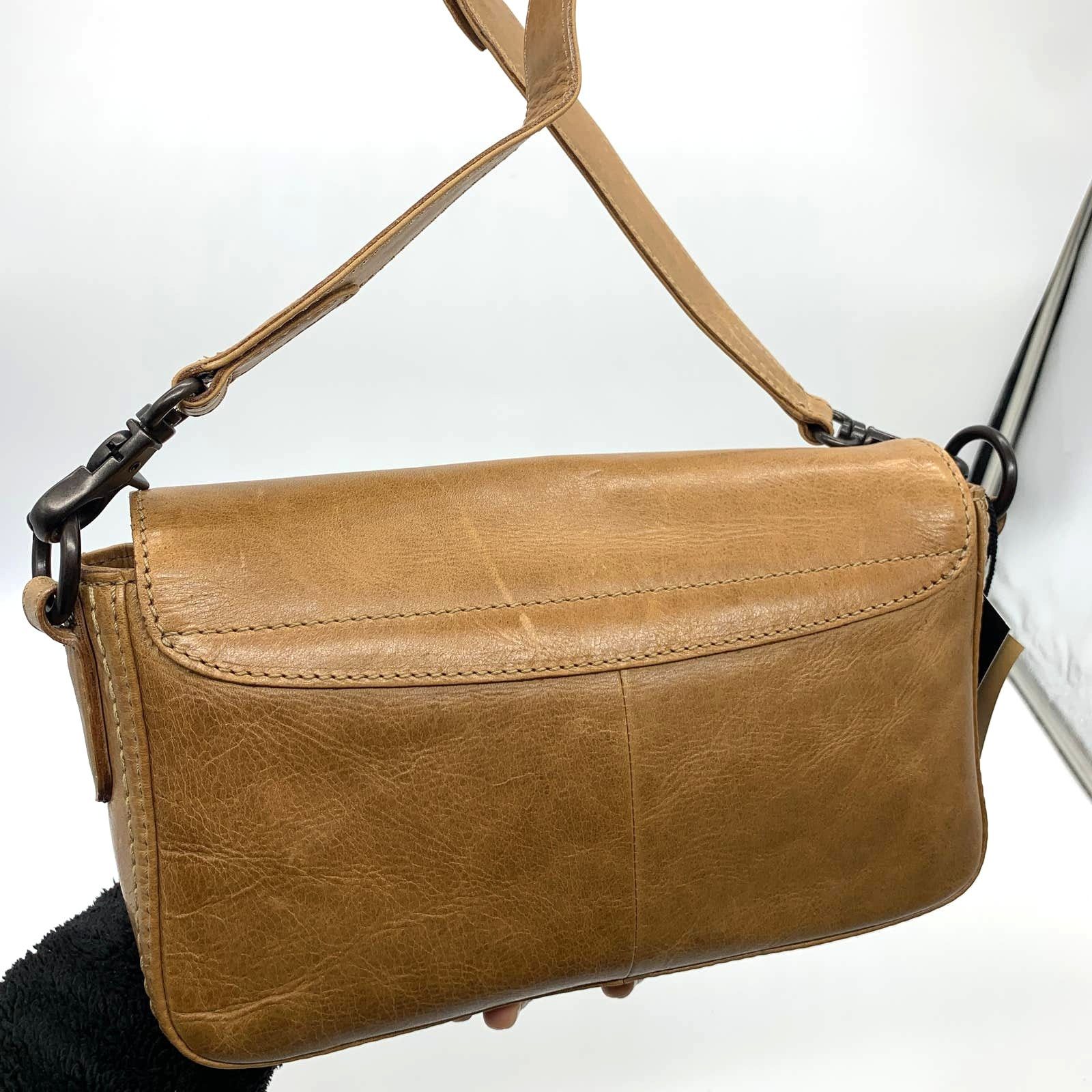 Other Frye Leather Handbags Melissa Baguette Bag Beige Brown Size ONE SIZE - 3 Thumbnail