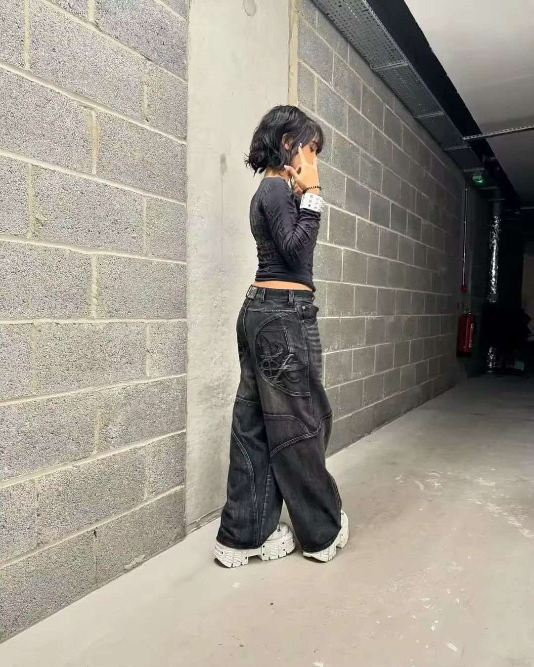 Japanese Brand × Jean Oversized Embroidery Pattern Denim Pants Streetwear Size US 34 / EU 50 - 5 Thumbnail