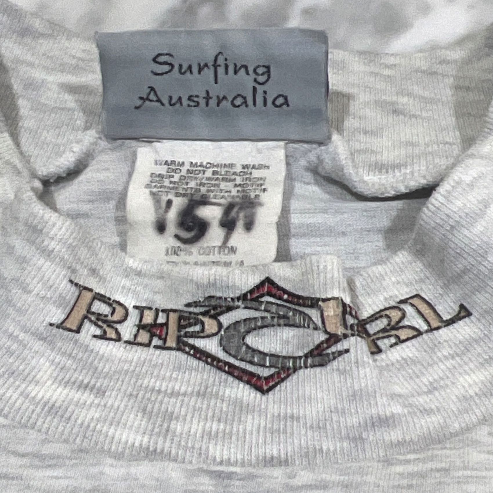 Rip Curl VINTAGE 1994 Rip Curl Bells Australia T Shirt Long Sleeve M Gray Slater Potter Sportswear Graphic Tee Mens Size US M / EU 48-50 / 2 - 5 Thumbnail