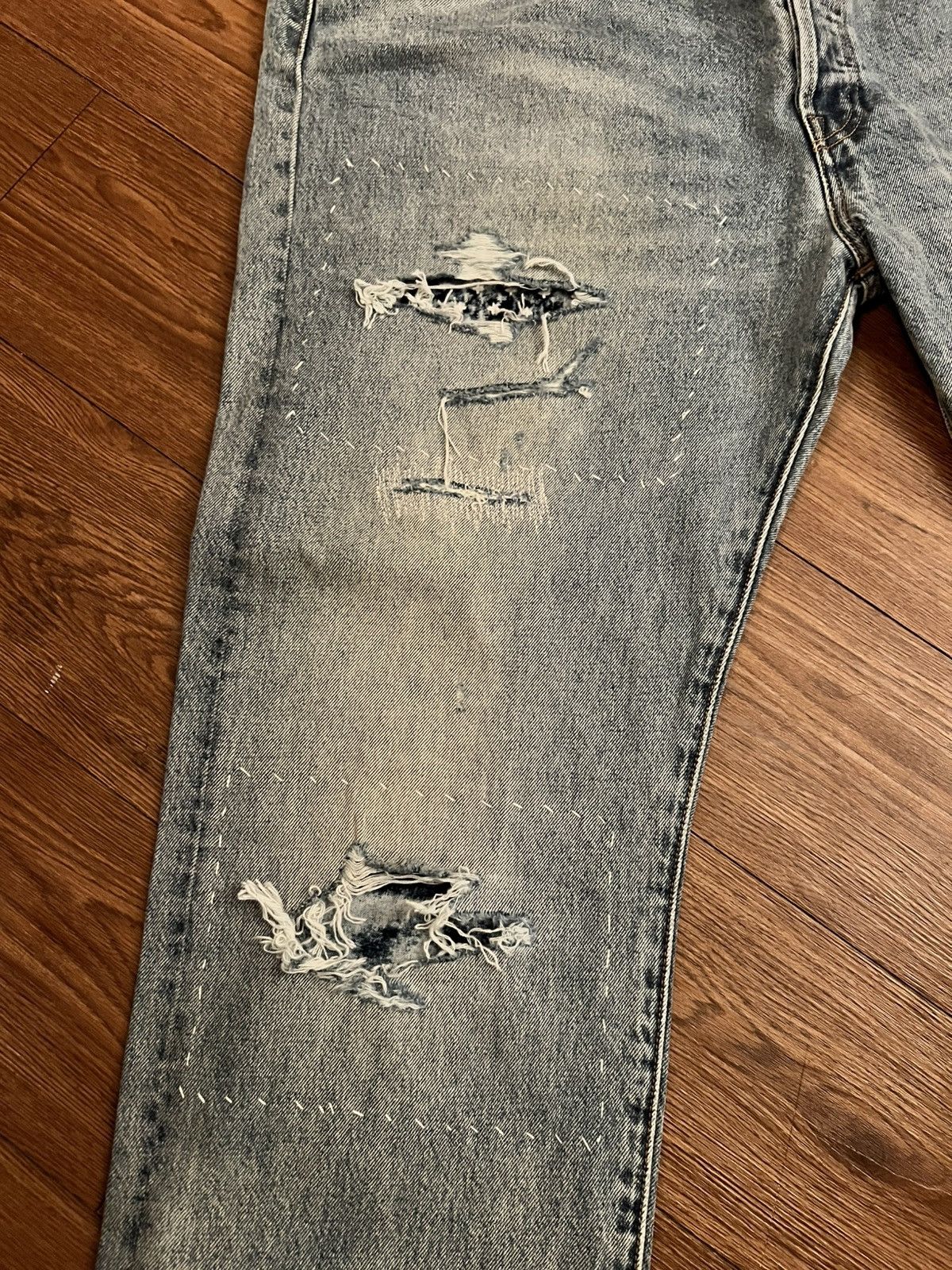 Levi's Levi 501 Selvedge distressed denim Size US 40 / EU 56 - 2 Thumbnail