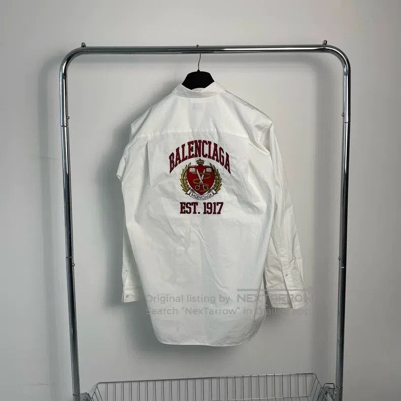 Balenciaga Balenciaga Scissors wheat ear embroidered white shirt Size XS / US 0-2 / IT 36-38 - 2 Thumbnail