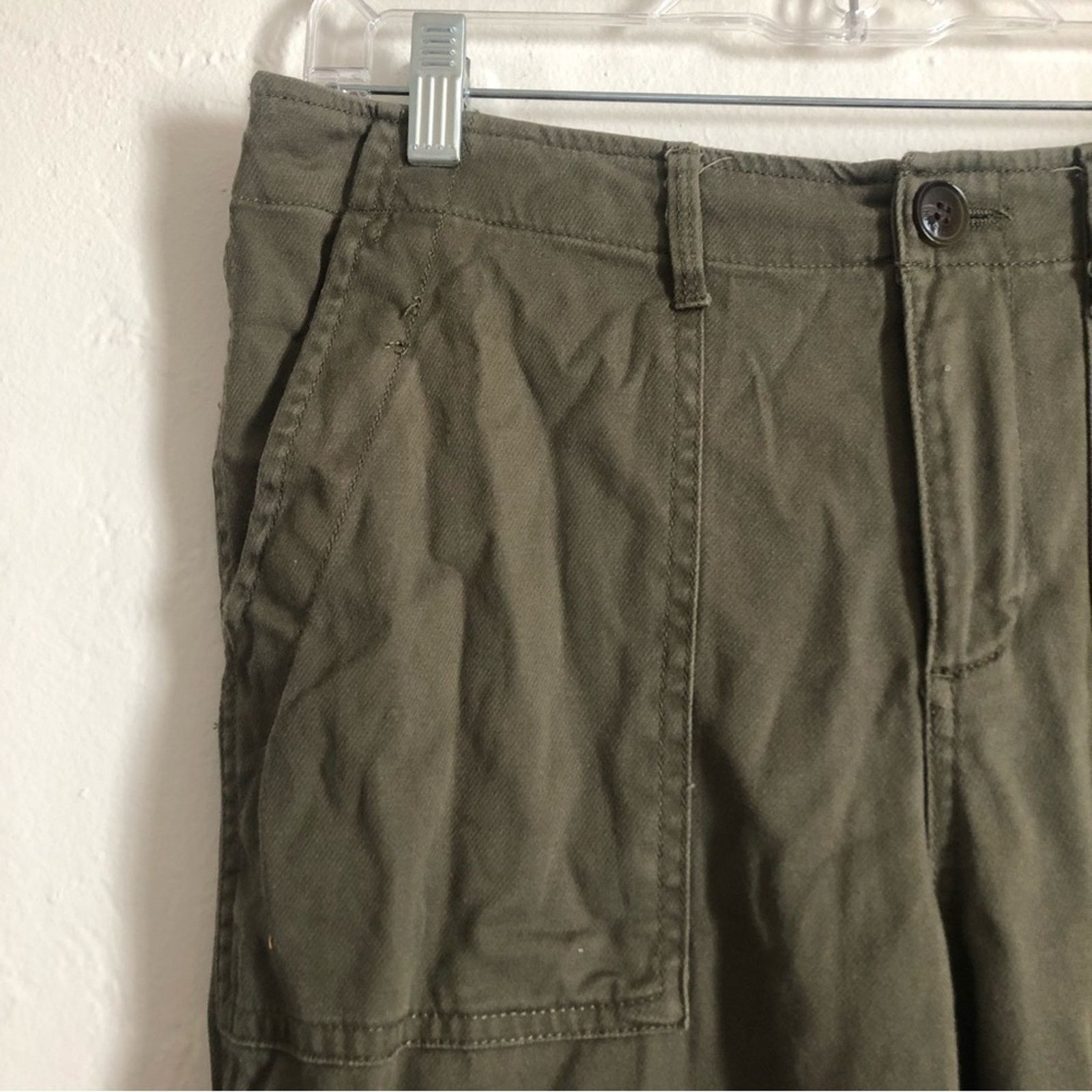 Tommy Hilfiger Tommy Hilfiger Green Cargo Straight Cotton Trouser Pants Size 31" - 2 Thumbnail