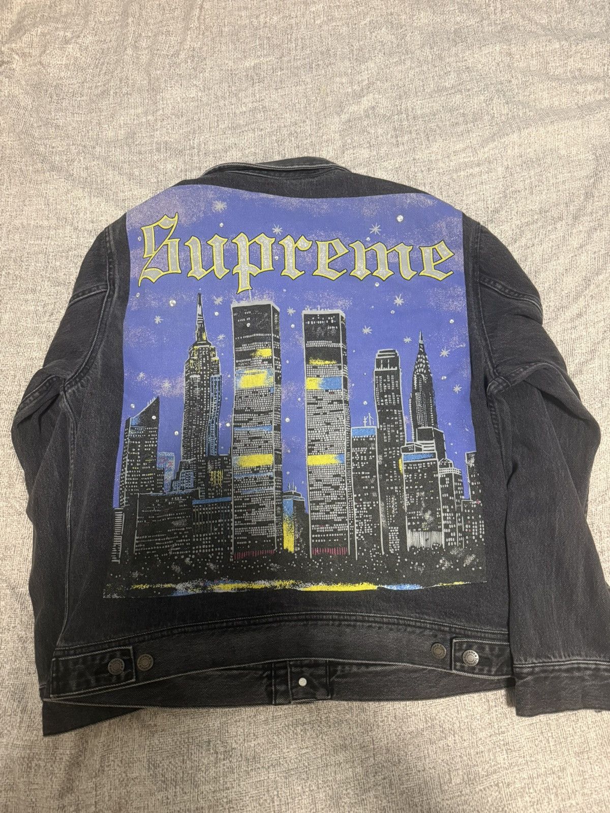 Supreme new york painted trucker jacket