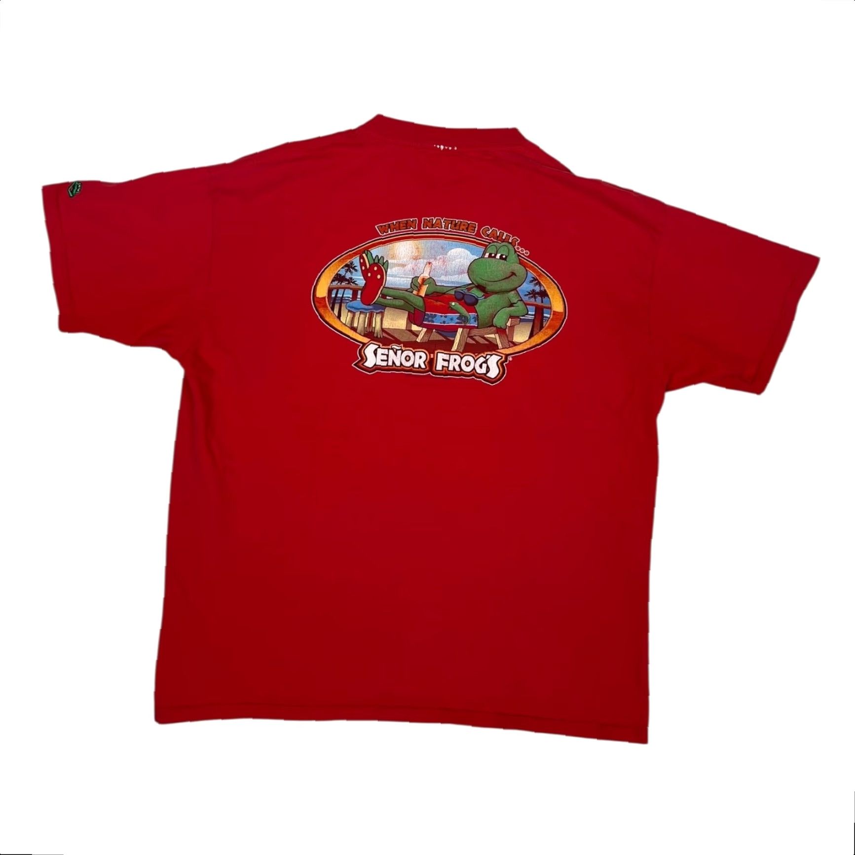 Vintage VINTAGE Senor Frogs T-Shirt Men XL Red 90s Mazatlan Mexico Crew Neck Short Sleeve Cotton Size US XL / EU 56 / 4 - 2 Thumbnail