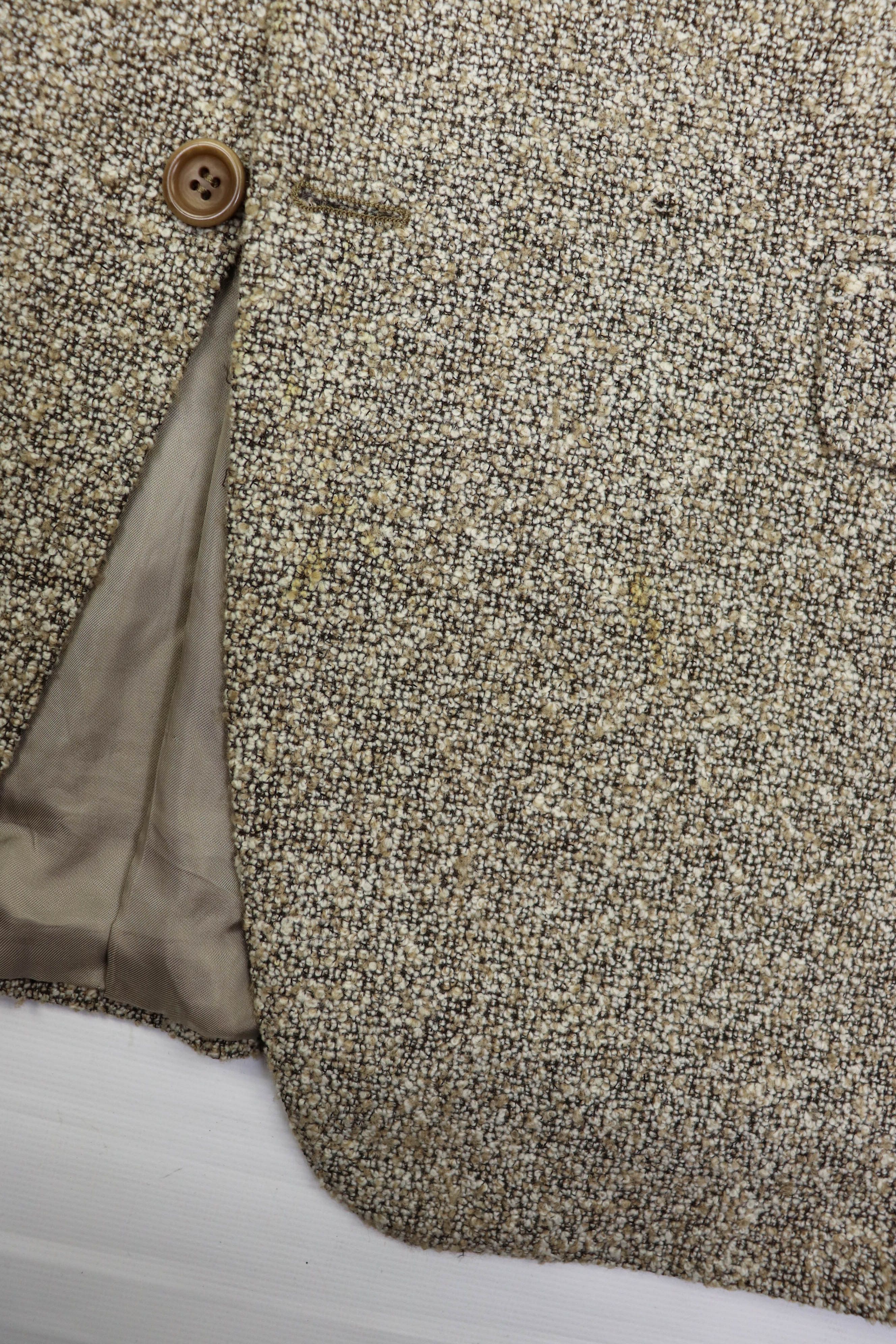 Canali Canali Proposta Cream Beige Terry Fabric Sport Coat Blazer Size 50R - 9 Thumbnail