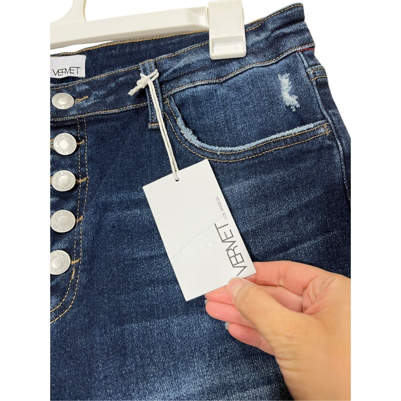 Other Vervet Amber Mid Rise Skinny Jeans Dark Wash size 32 NWT Size 32" / US 10 / IT 46 - 4 Thumbnail