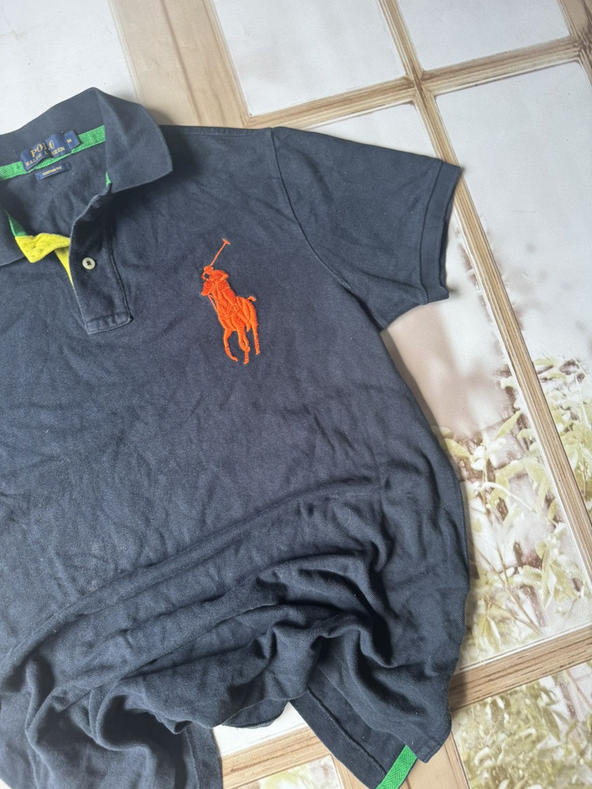 Polo Ralph Lauren Polo Ralph Lauren Big Pony Navy Polo with Neon Accents Size US M / EU 48-50 / 2 - 3 Thumbnail