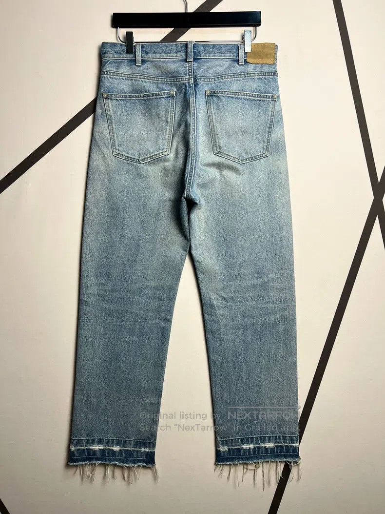 Celine CELINE Frilled Distressed Water-Washed Straight Leg Jeans, Size US 30 / EU 46 - 2 Thumbnail