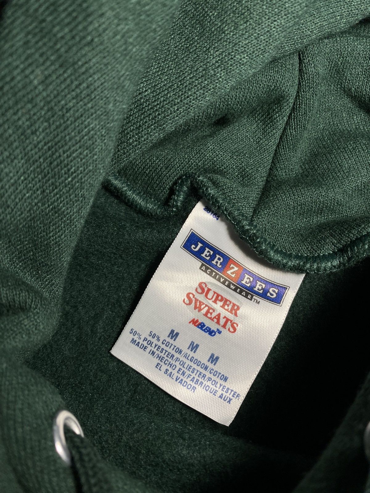 Jerzees × Vintage Vintage 00’s Y2K Jerzees basic bottle green Hoodie Size M / US 6-8 / IT 42-44 - 6 Thumbnail