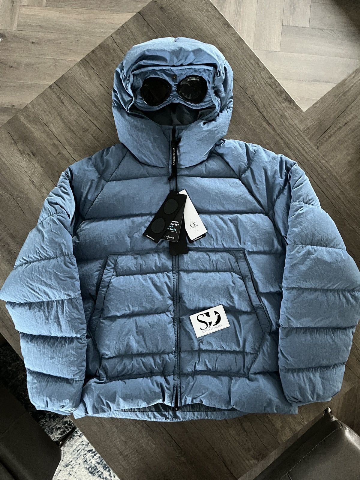 Cp company goggle down jacket best sale