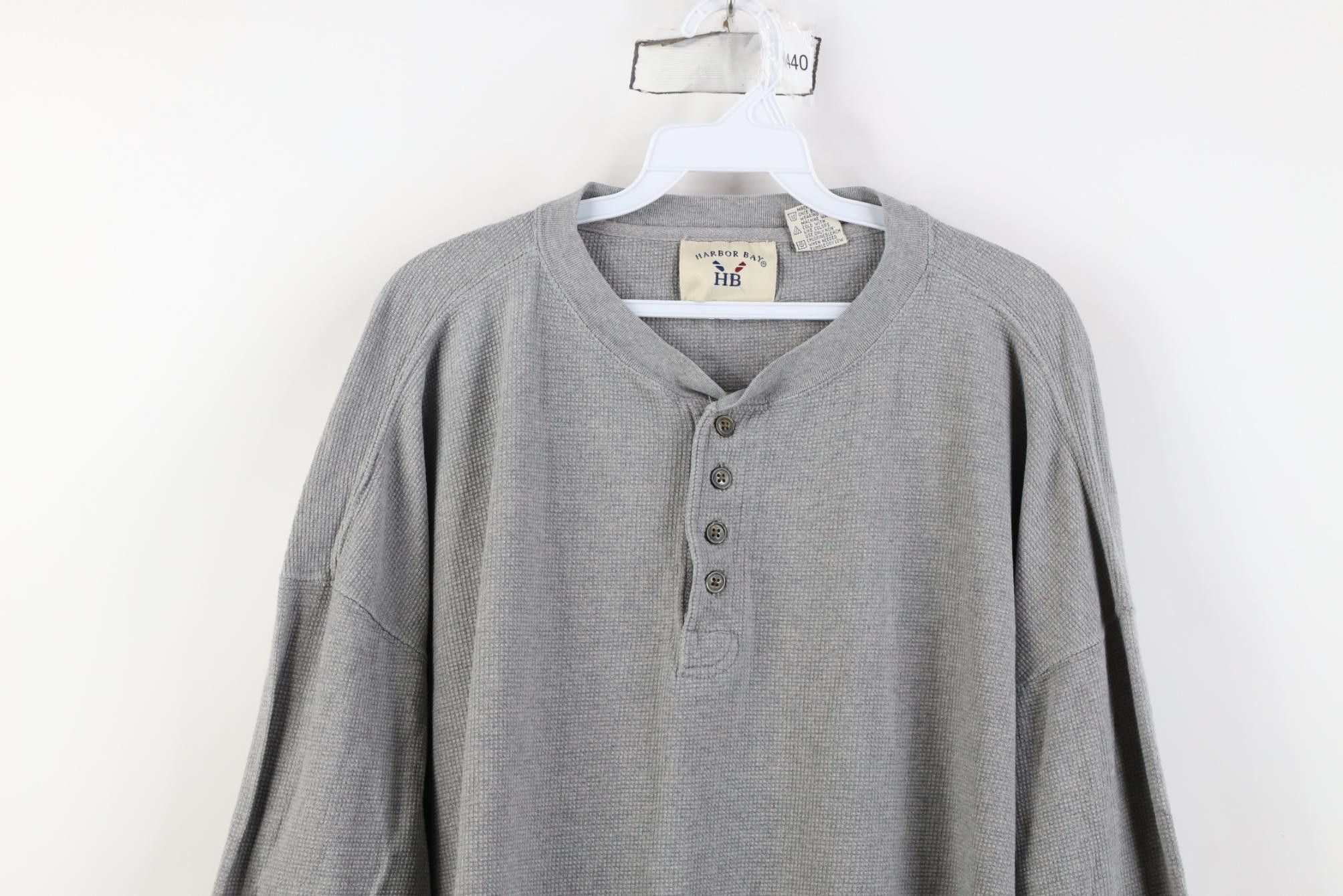 Vintage Vintage 90s Streetwear Knit Long Sleeve Henley T-Shirt Size US XXL / EU 58 / 5 - 2 Thumbnail