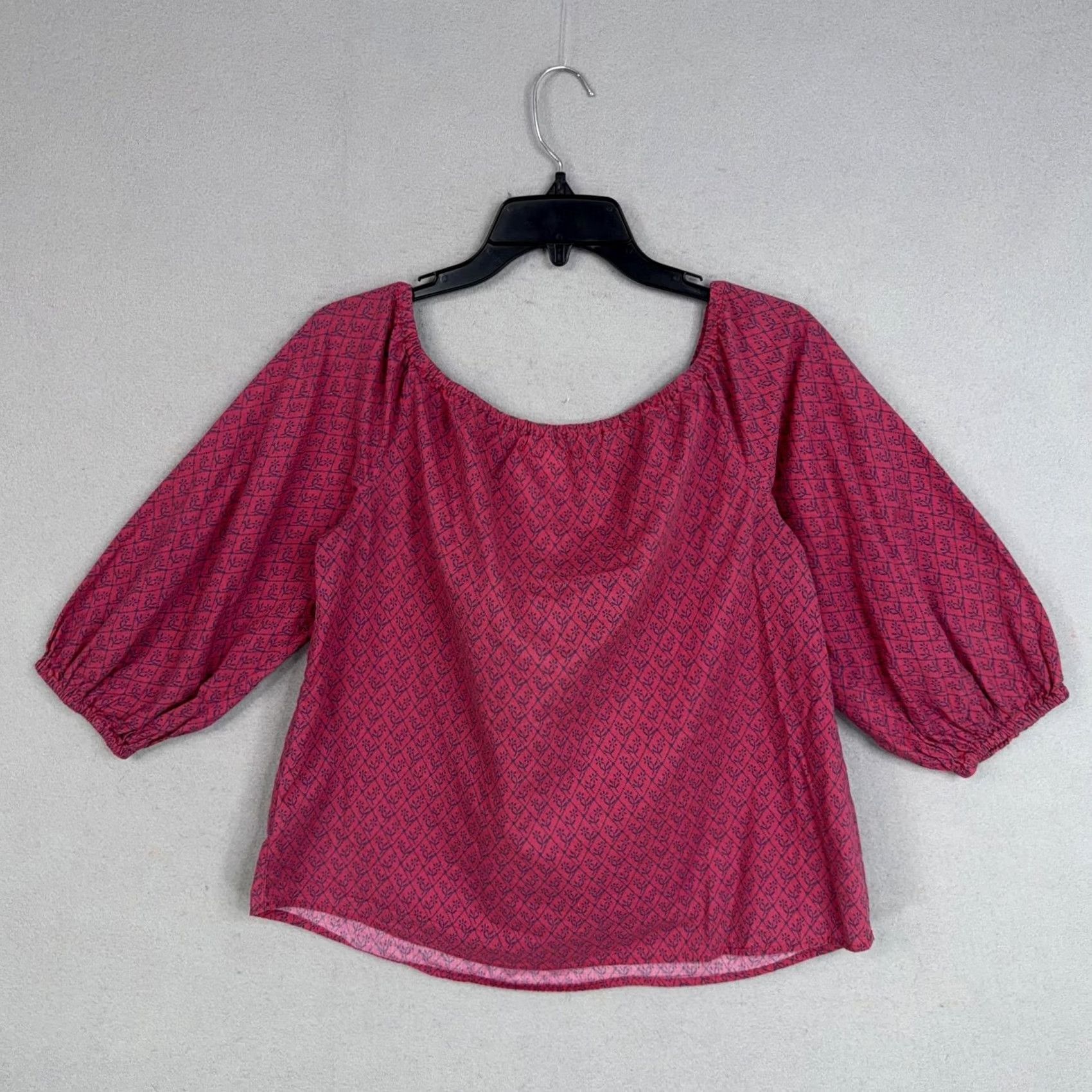 Vintage Maeve Blouse Womens Medium Pink Floral Puff Boho Flow Casual Size M / US 6-8 / IT 42-44 - 7 Thumbnail