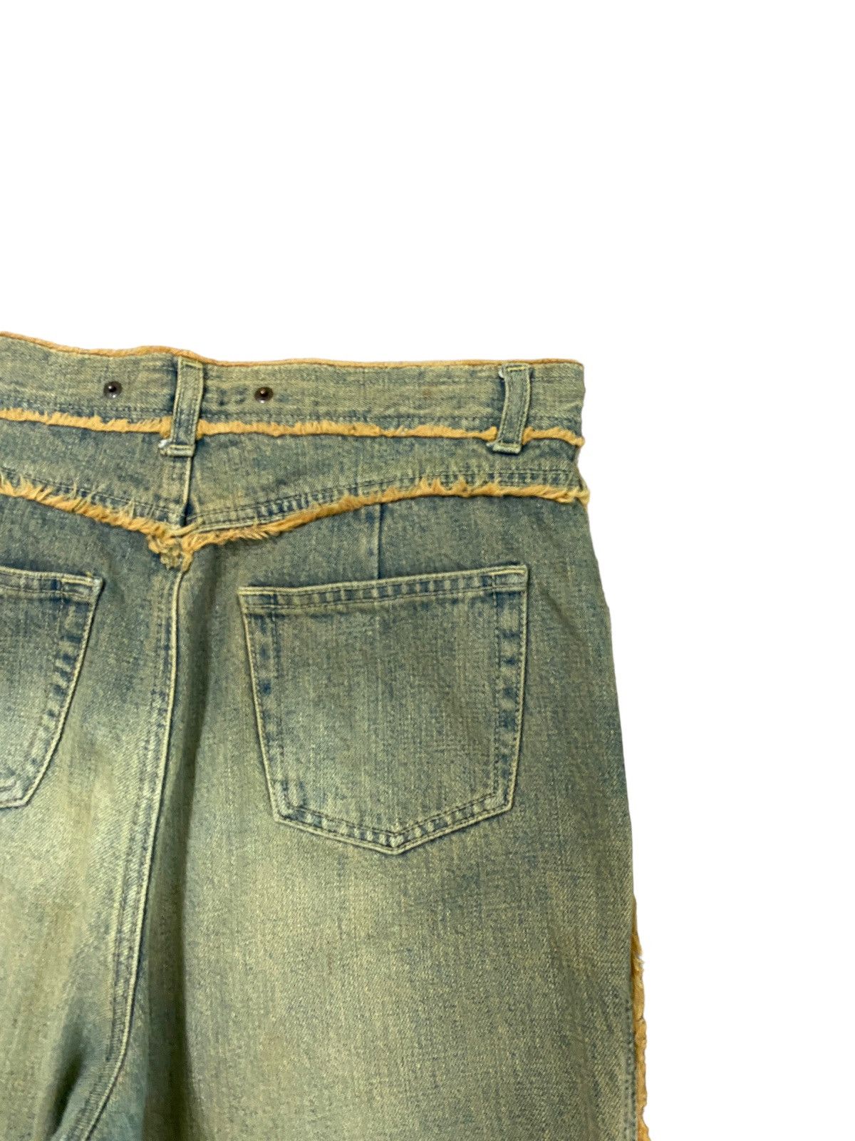 Japanese Brand Flare LIVRE CLAIRE Rare Fur Design Bootcut Denim Size US 29 - 12 Thumbnail