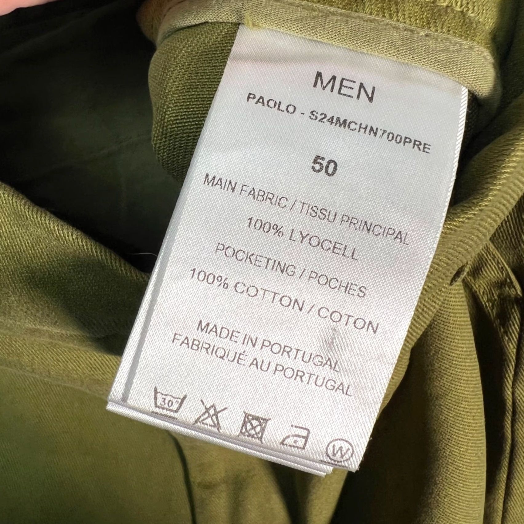 Olive Officine Generale Pants Mens Size 50 Olive Green Lyocell Cotton Utility Chino Straight Front Pockets Casual 33 in Waist生 Size US 34 / EU 50 - 4 Thumbnail
