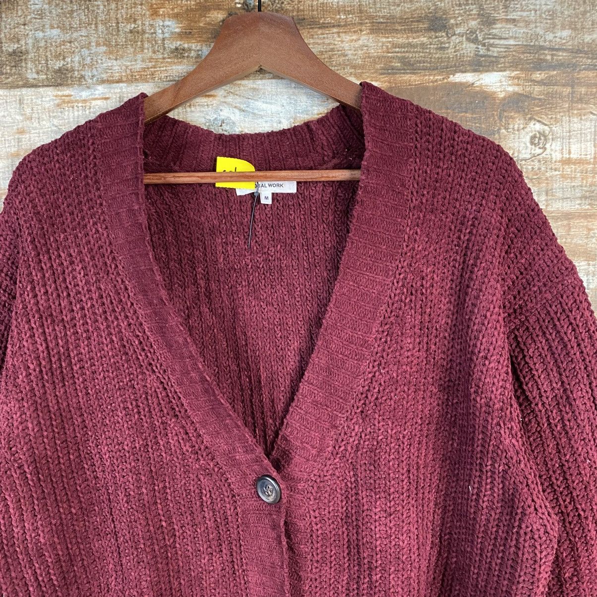 Global Work DL Global Work Red Cardigan Knitwear #C905 Size US M / EU 48-50 / 2 - 4 Thumbnail
