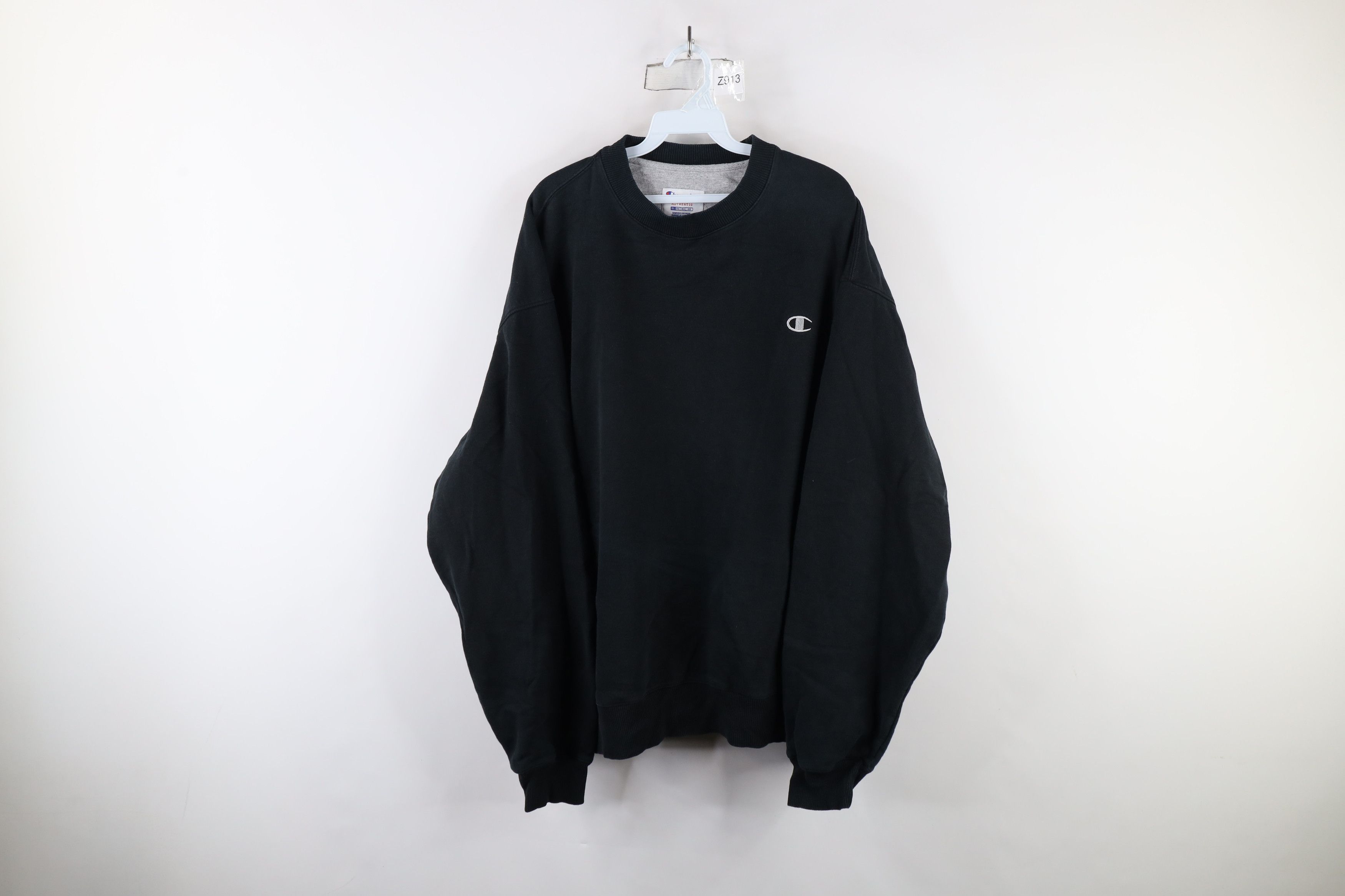 Champion × Vintage Vintage Champion Classic Logo Crewneck Sweatshirt Black Size US XL / EU 56 / 4 - 1 Thumbnail