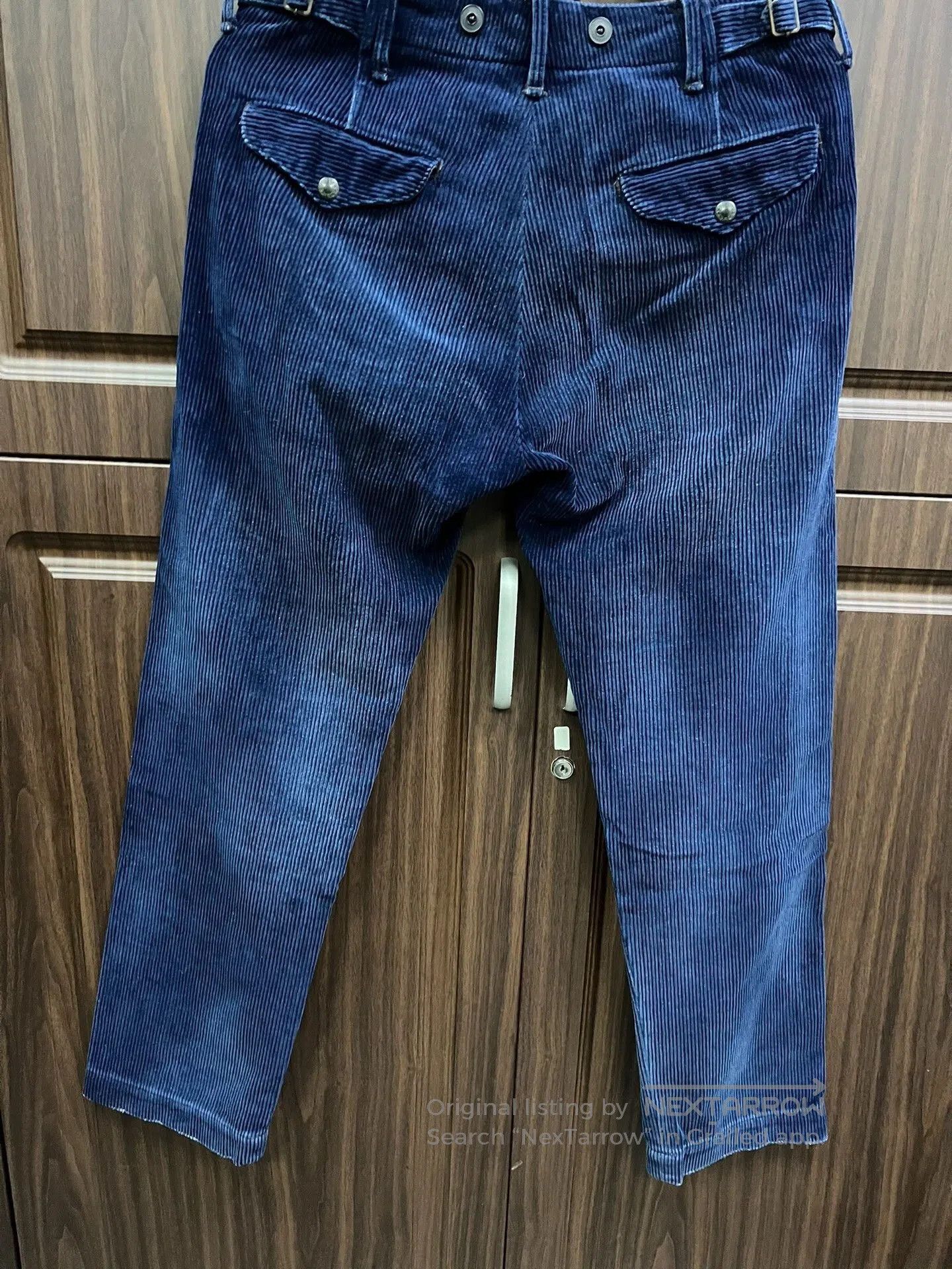 RRL Ralph Lauren RRL Blue Dyed Corduroy Pants with Patches. Size US 30 / EU 46 - 6 Thumbnail