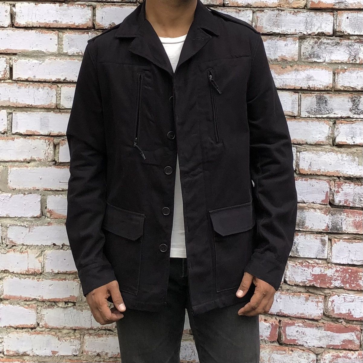 A.P.C. APC Men's Military Black Button Up Field Jacket Size US M / EU 48-50 / 2 - 2 Thumbnail