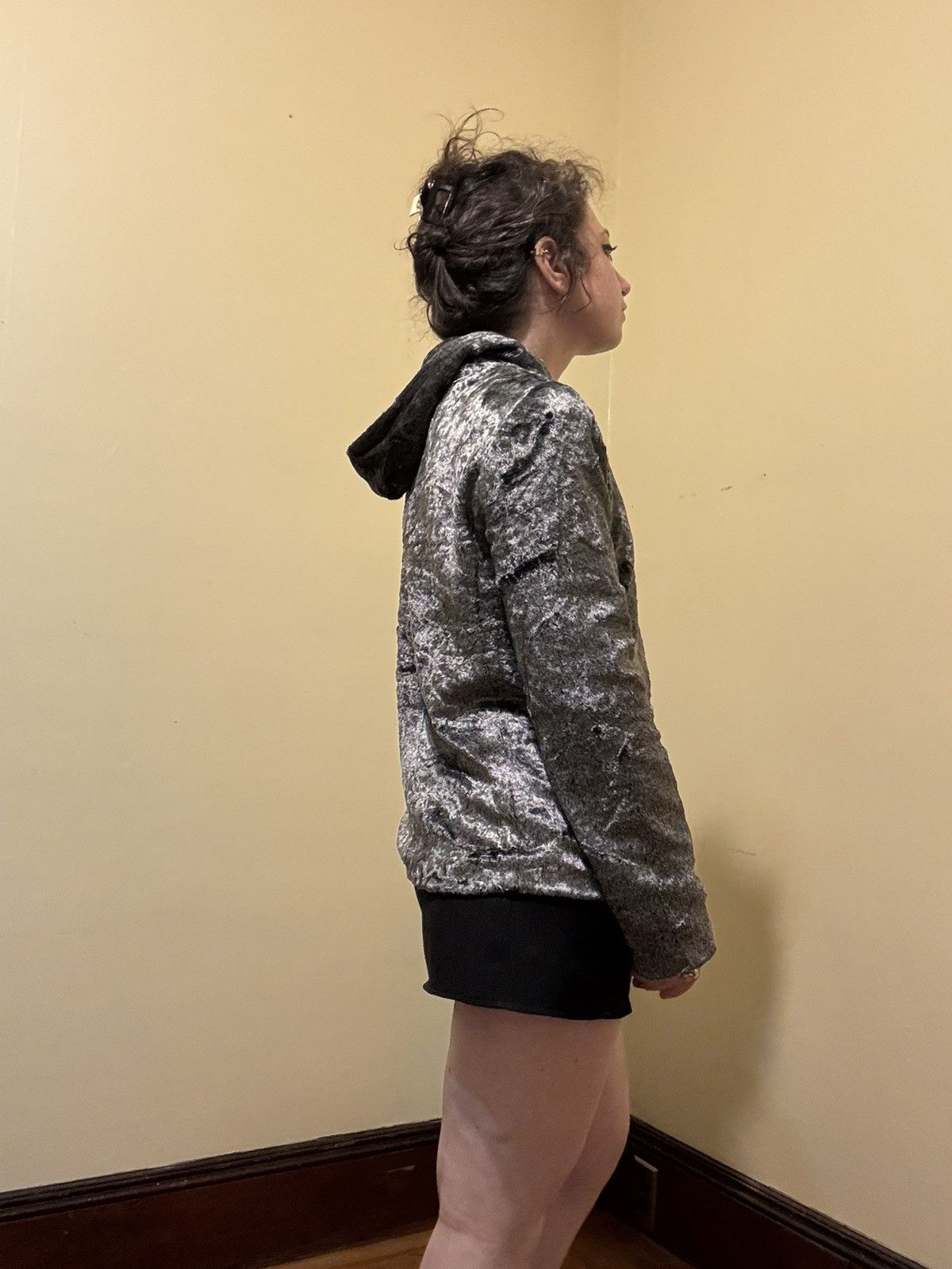 Oscar De La Renta Oscar De La Renta Thick SOFT Lined Gray Shimmer VELVET Size M / US 6-8 / IT 42-44 - 8 Thumbnail