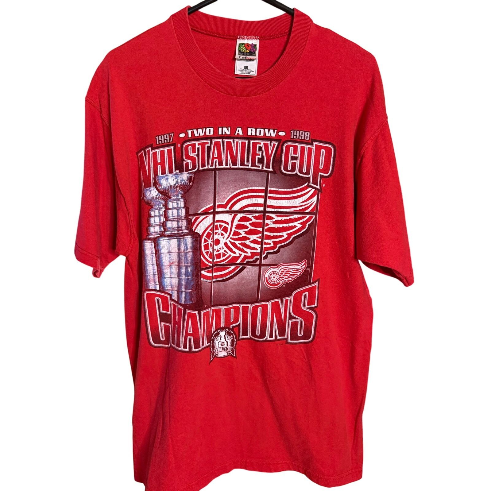 Fruit Of The Loom Vintage Detroit Red Wings Tee Size US L / EU 52-54 / 3 - 1 Thumbnail