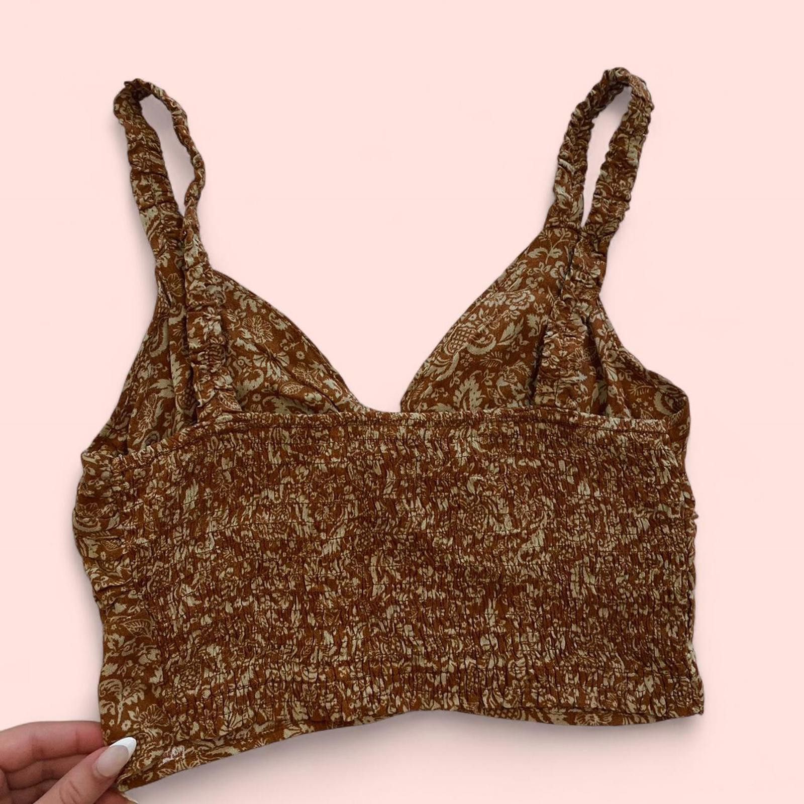 Other Brown and tan floral print top - very flattering on Size S / US 4 / IT 40 - 3 Thumbnail