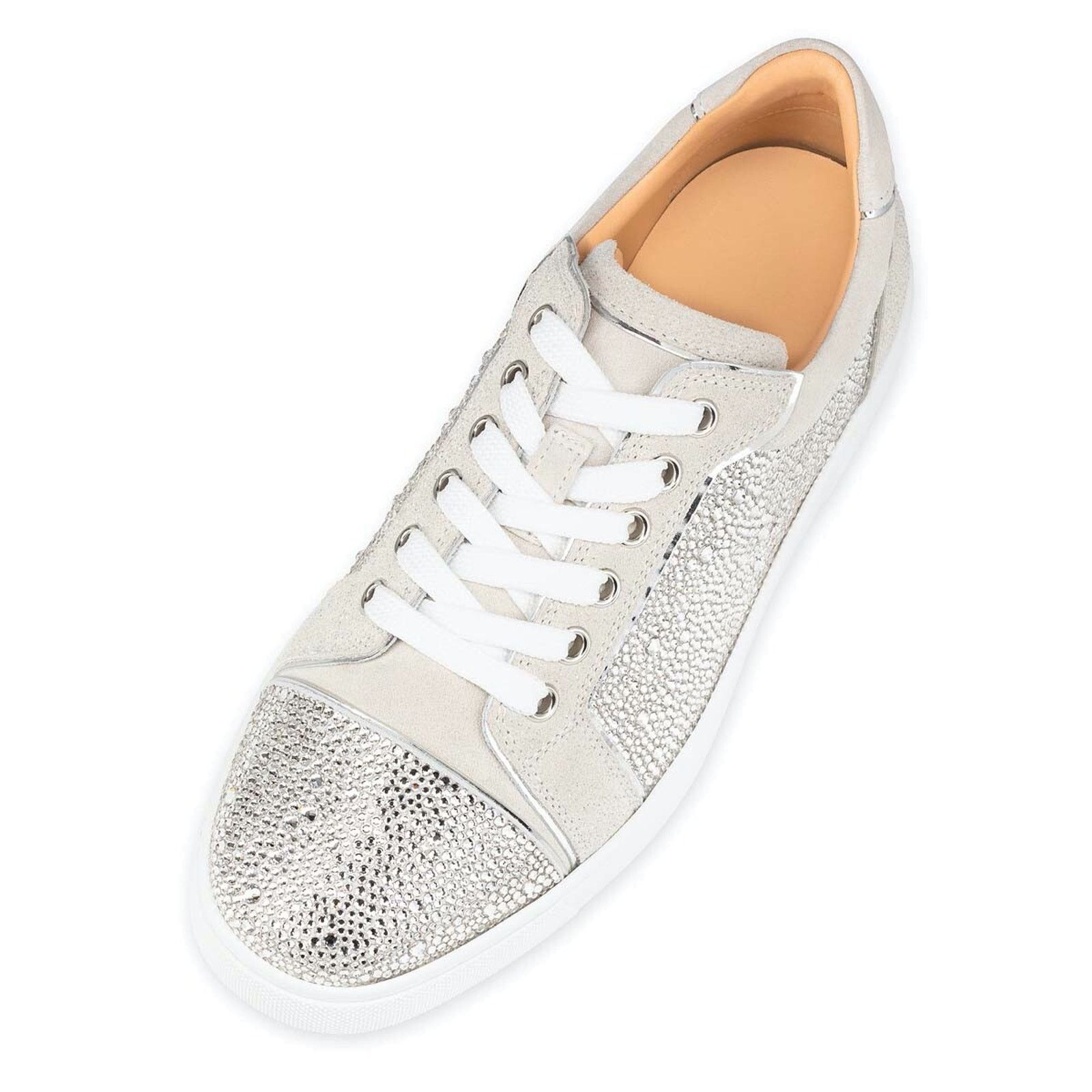 Christian Louboutin Vieira Strass Flat Lune Grey Crystal Low Top Sneaker 36.5 Size US 6.5 / IT 36.5 - 7 Thumbnail